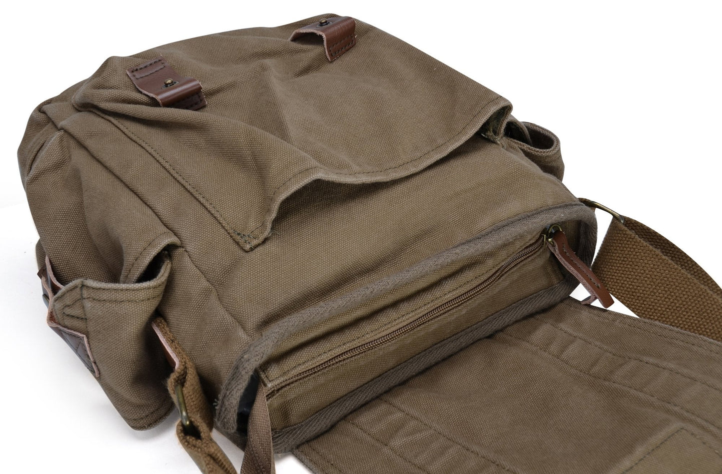 GOOTIUM Canvas Messenger Bag - Small Vintage Shoulder Purse Crossbody Satchel, Field Tan