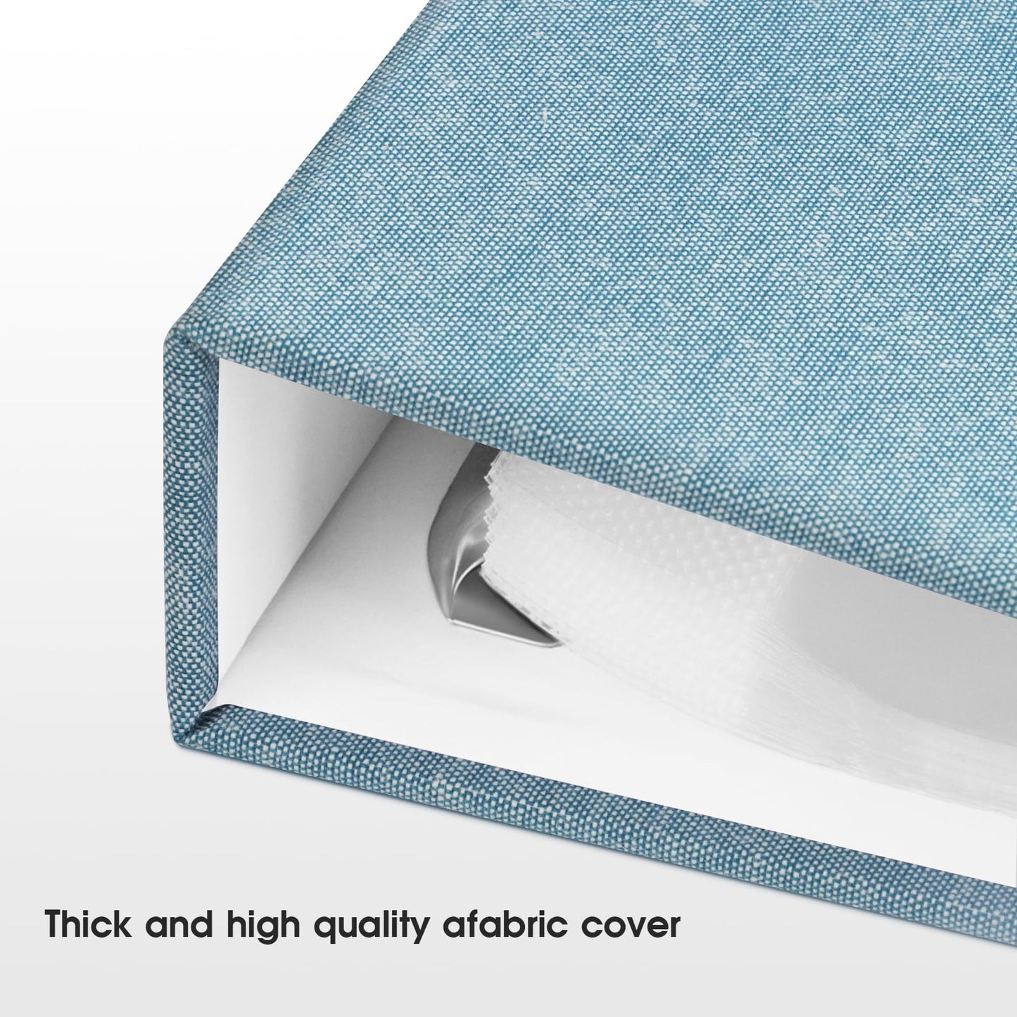 1DOT2 8.5x11 Inch Large 3 Ring DIY Scrapbook Photo Album with 30 Plastic Sleeves 60 Pages Blank Scrapbooks, 8.5 x 11 Scrap Book Albums for Baby Travel Wedding Graduation kids (Cyan Blue)