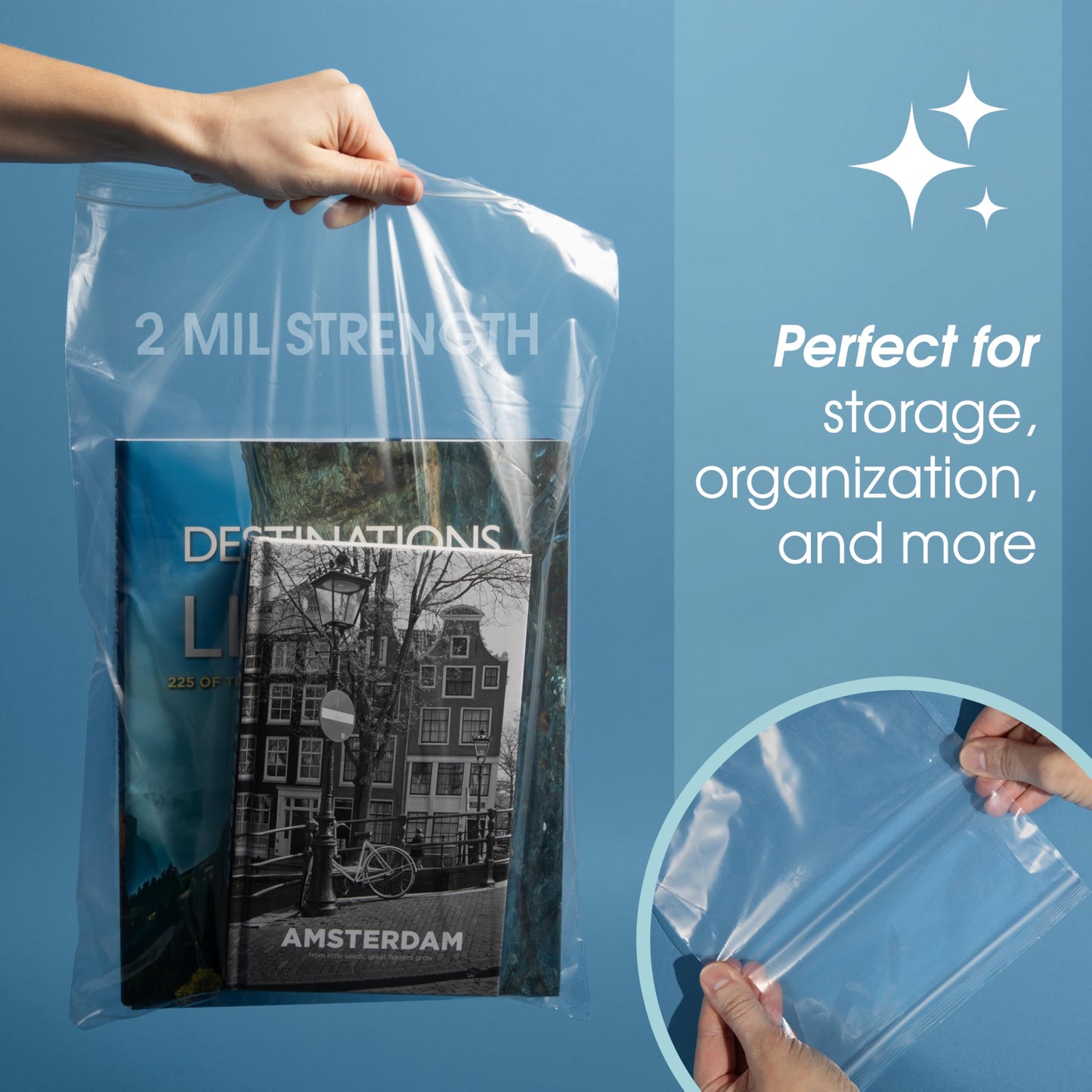 Spartan Industrial - 9" X 12" (100 Count) 2 Mil Clear Reclosable Zip Plastic Poly Bags with Resealable Lock Seal Zipper
