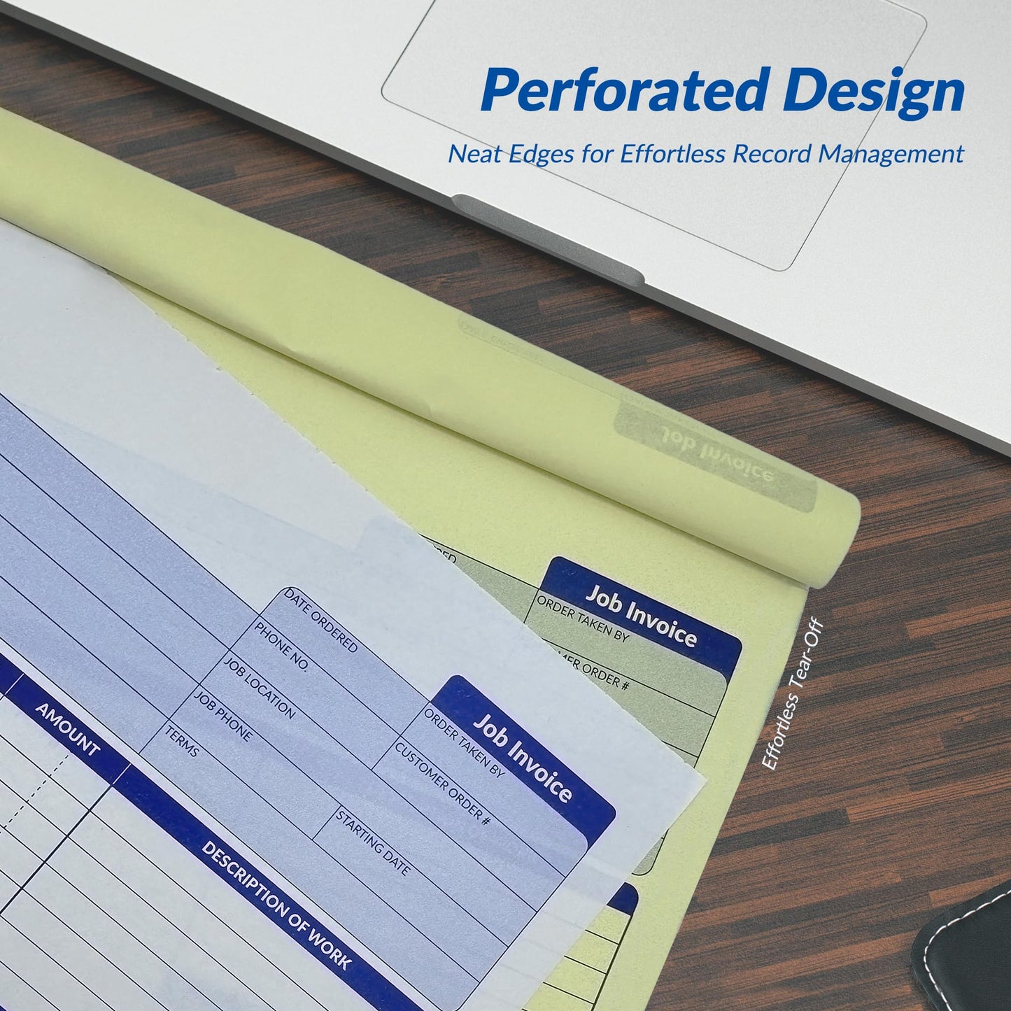Harfesto Job Work Order Forms, Large Size Contractor Invoice Book 8-1/2" x 11-7/16", Invoice Receipt Book for Small Business, 2-Part Carbonless Forms, 50 Sets