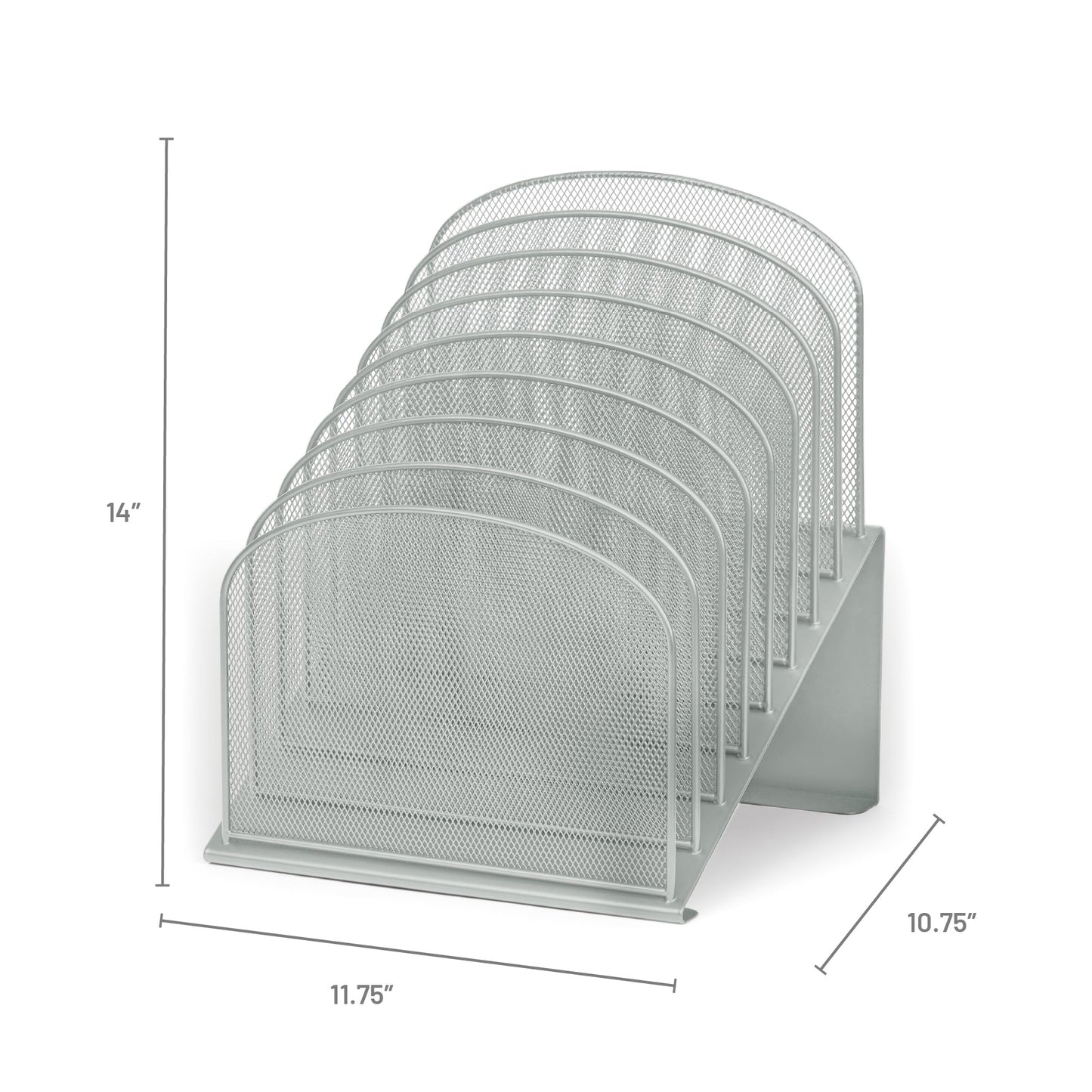 Safco Onyx 8-Tiered Desk Organizer, Vertical File Organizer for Home, Office, Classroom & More, Steel Mesh Construction, Silver