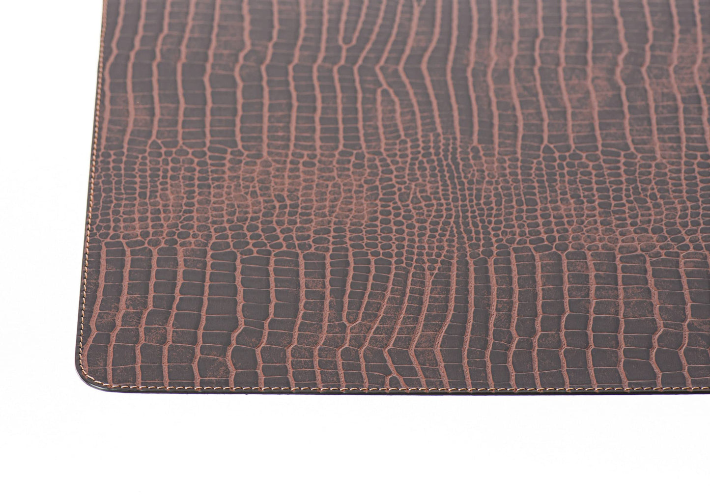 Nikalaz Set of 6 Placemats Made of Recycled Leather (18"x13", Crocodile)