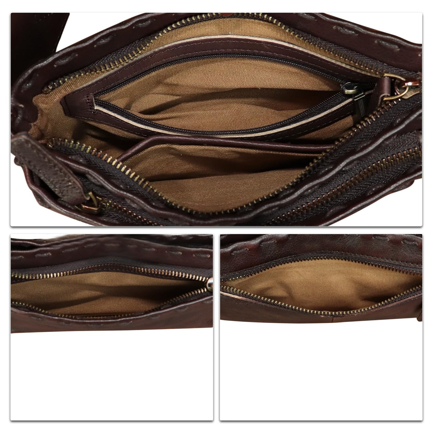 Genuine Leather Waist Bag Fanny Packs Hip Bag for Women and Men Real Leather Small Fanny Bag Sling Bag Crossbody Bags Chest Purses (Coffee)