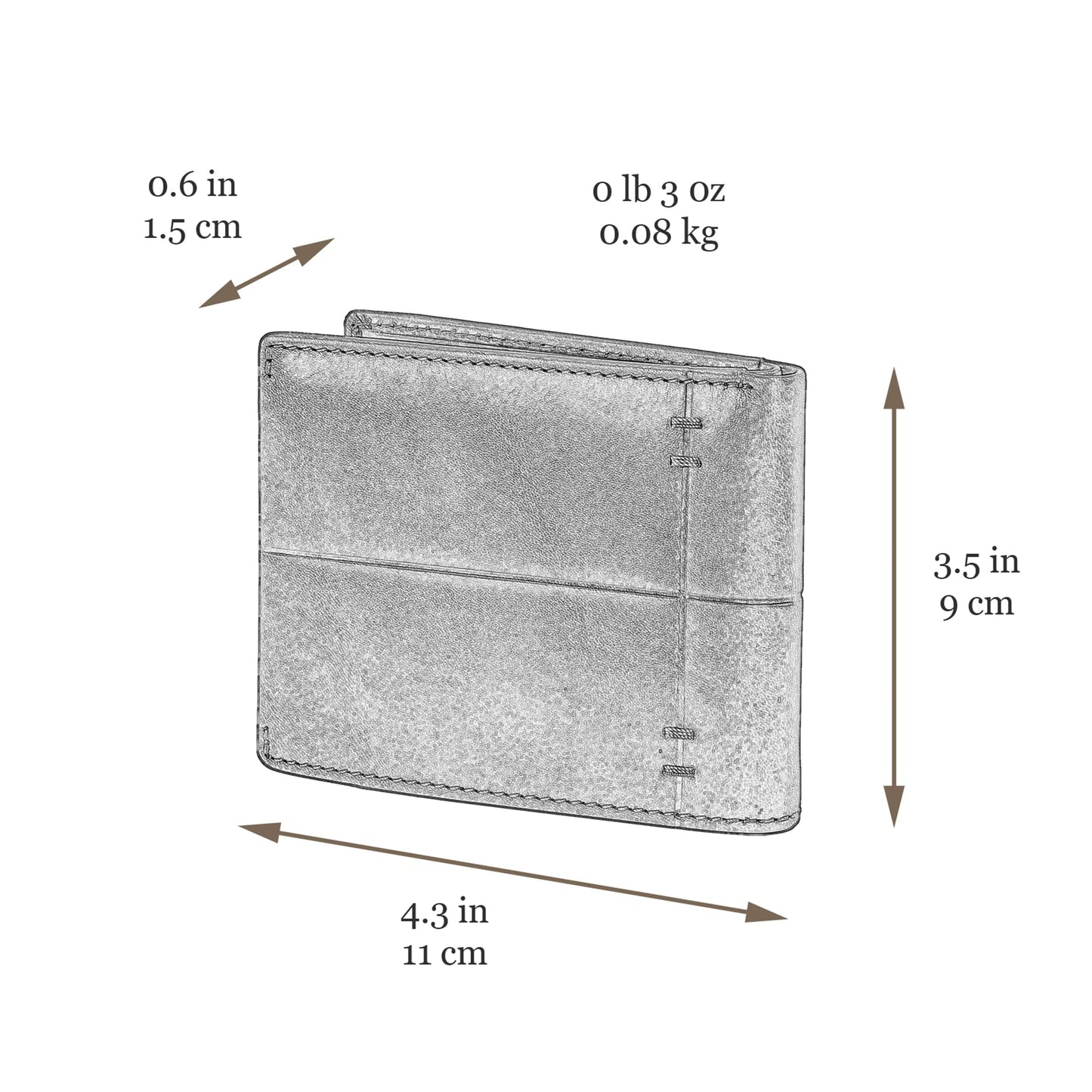 Time Resistance Leather Wallet – Italian Handmade Minimalist Design Wallet - Billfold Credit Card and Cash Holder (Green)