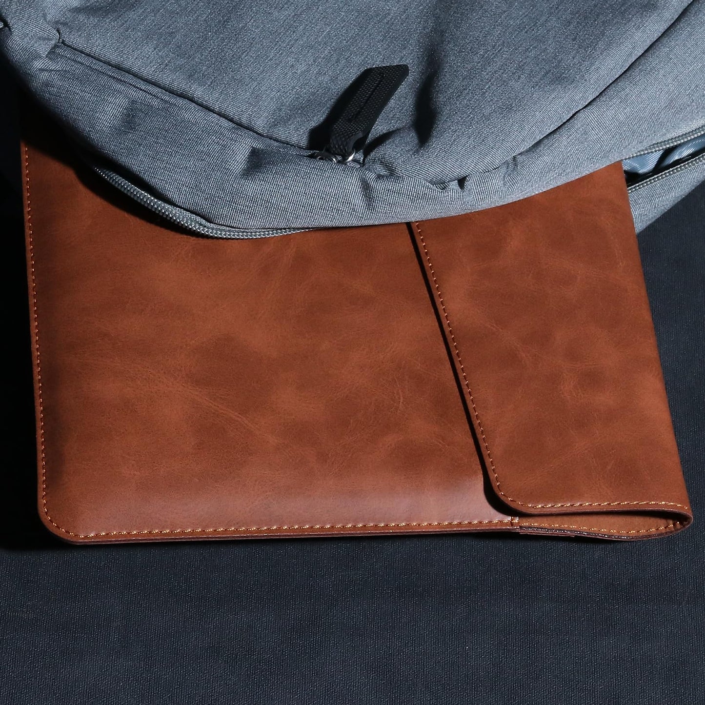 CPNVWA 13 Inch Leather Laptop Sleeve Compatible with MacBook Neo 13" 2026 & MacBook Air/Pro 13" (M5/M4/M3/M2/M1, 2025-2018), Magnetic Buckle Closure Protective Case Cover,Brown