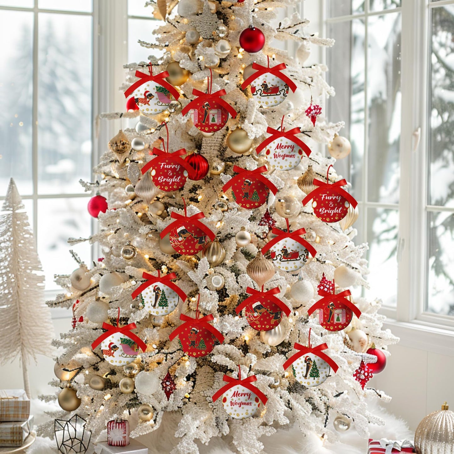 Dachshund Christmas Decor - Hanging Dachshund Ornament Balls Weiner Dog Ornament, Cute Decorations Ball 2.36 Inch for Xmas Tree Party Home Holiday,Xmas Gifts Set of 16Pcs