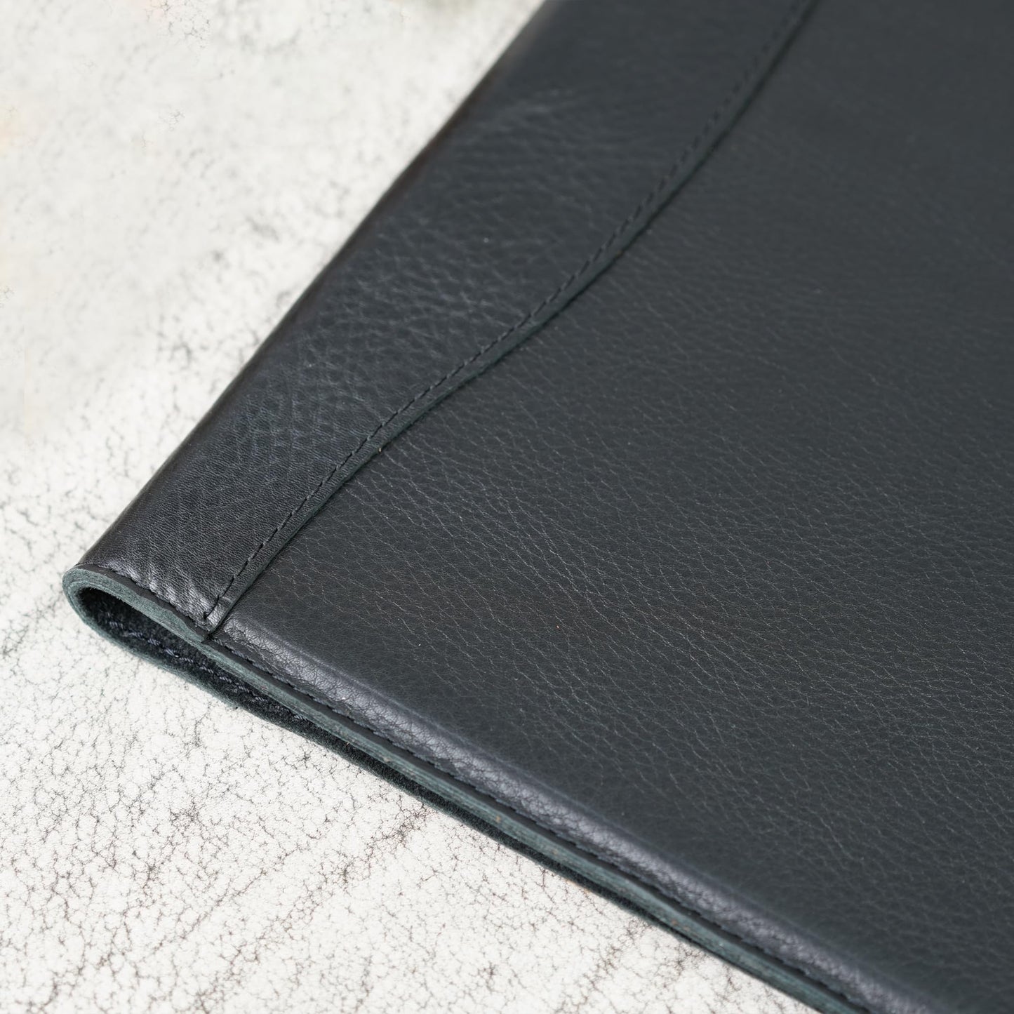 Full-Grain Leather Legal Padfolio – Slim 8.5x11" Portfolio with Pen Holder & Card Slot – Personalized Gift for Professionals, Grads, Lawyers & Creatives (Marshall - Dymnos Black)