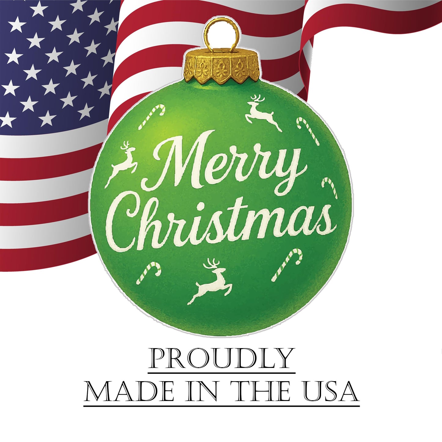 Merry Christmas Green Ornament Classic Yard Sign for Home Decor and Lawn Decoration With Stakes, Green Merry Christmas Sign Tree