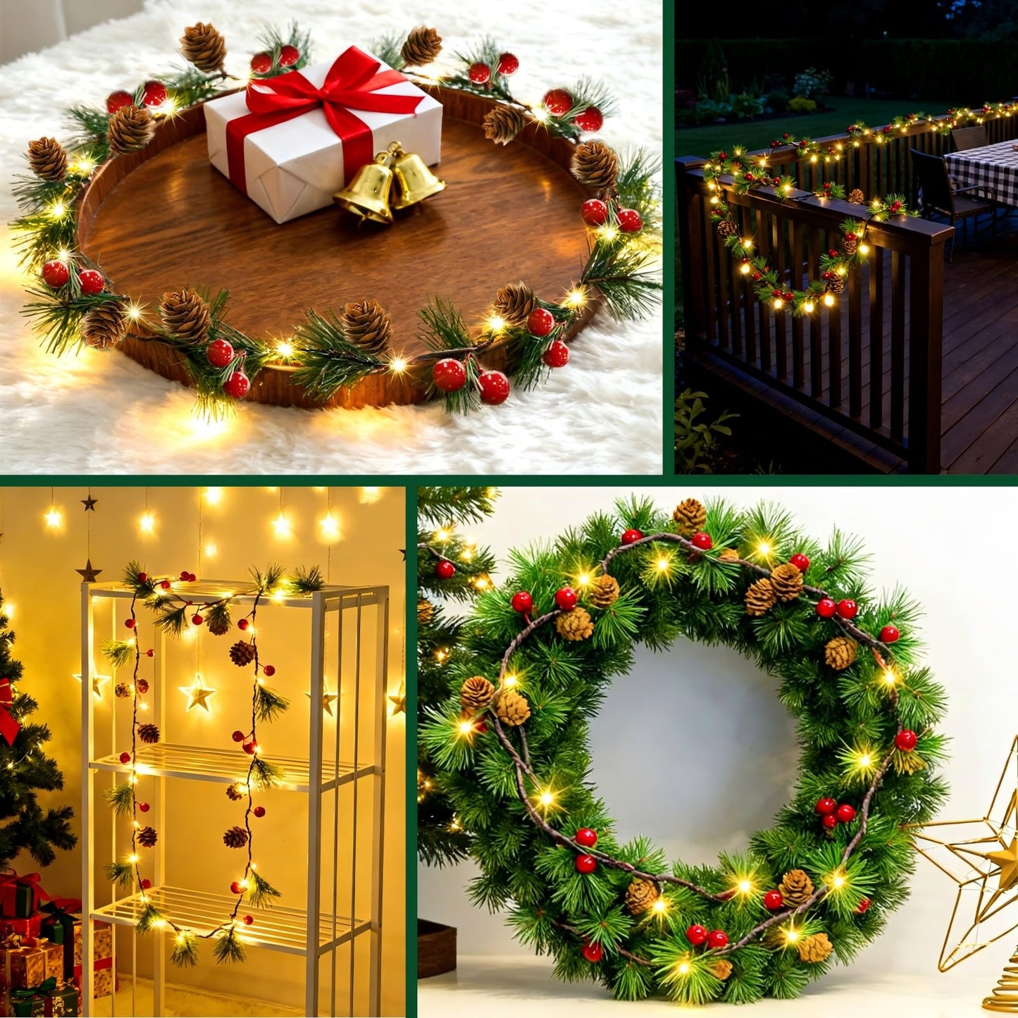 Christmas Pine Cones String Lights Battery Operated,6.6ft 20 LED Pinecone Fairy String Lights with Red Berry,Decor Lights for Indoor Fall Christmas Tree Garland Mantel Table Decoration (Warm White)