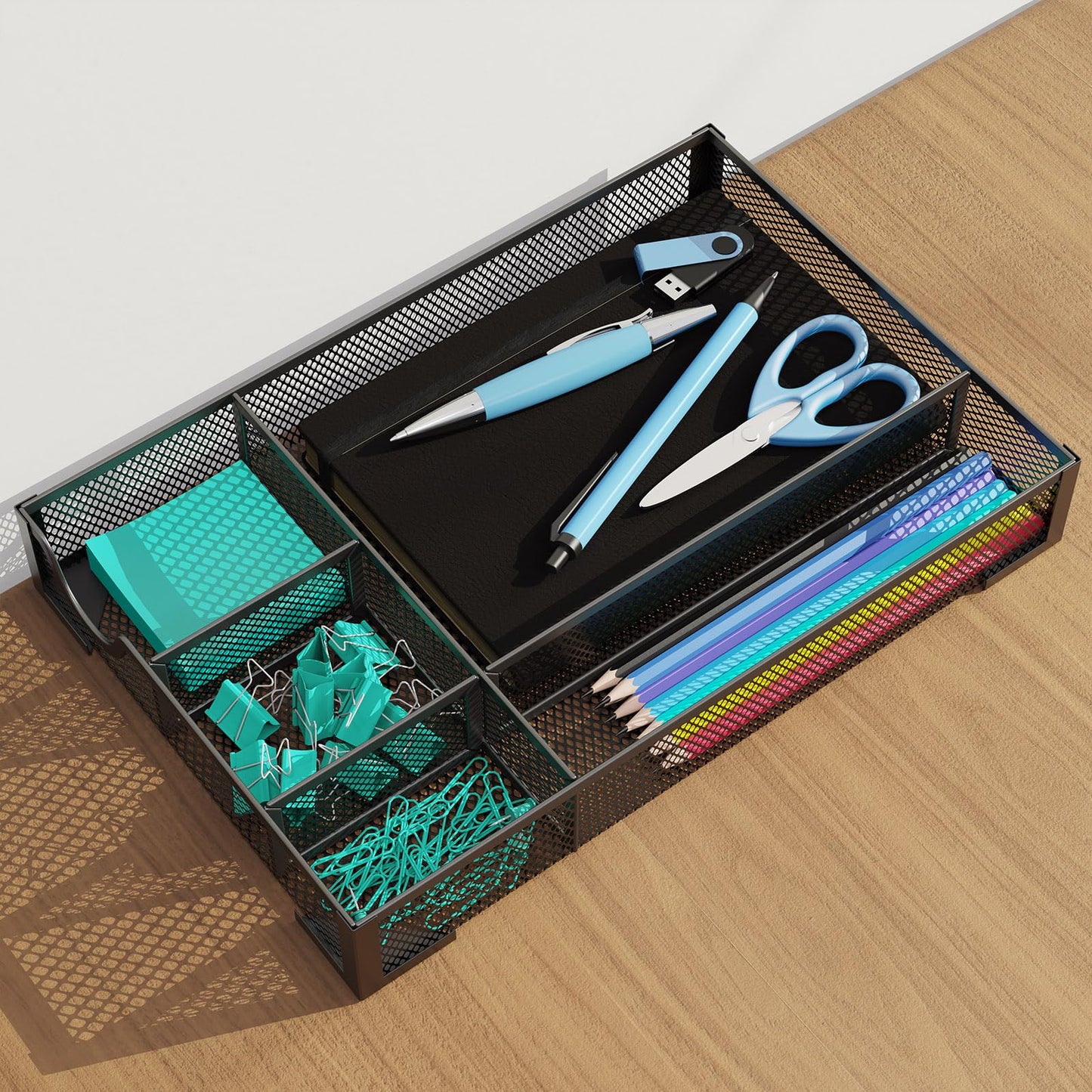 ITAYVAN Desk Drawer Organizer, Office Desk Organizer Tray with 5 Dividers, Pen Pencil Drawer Organizer for Office Supplies, Desktop, Bathroom, Kitchen, Makeup, Vanity