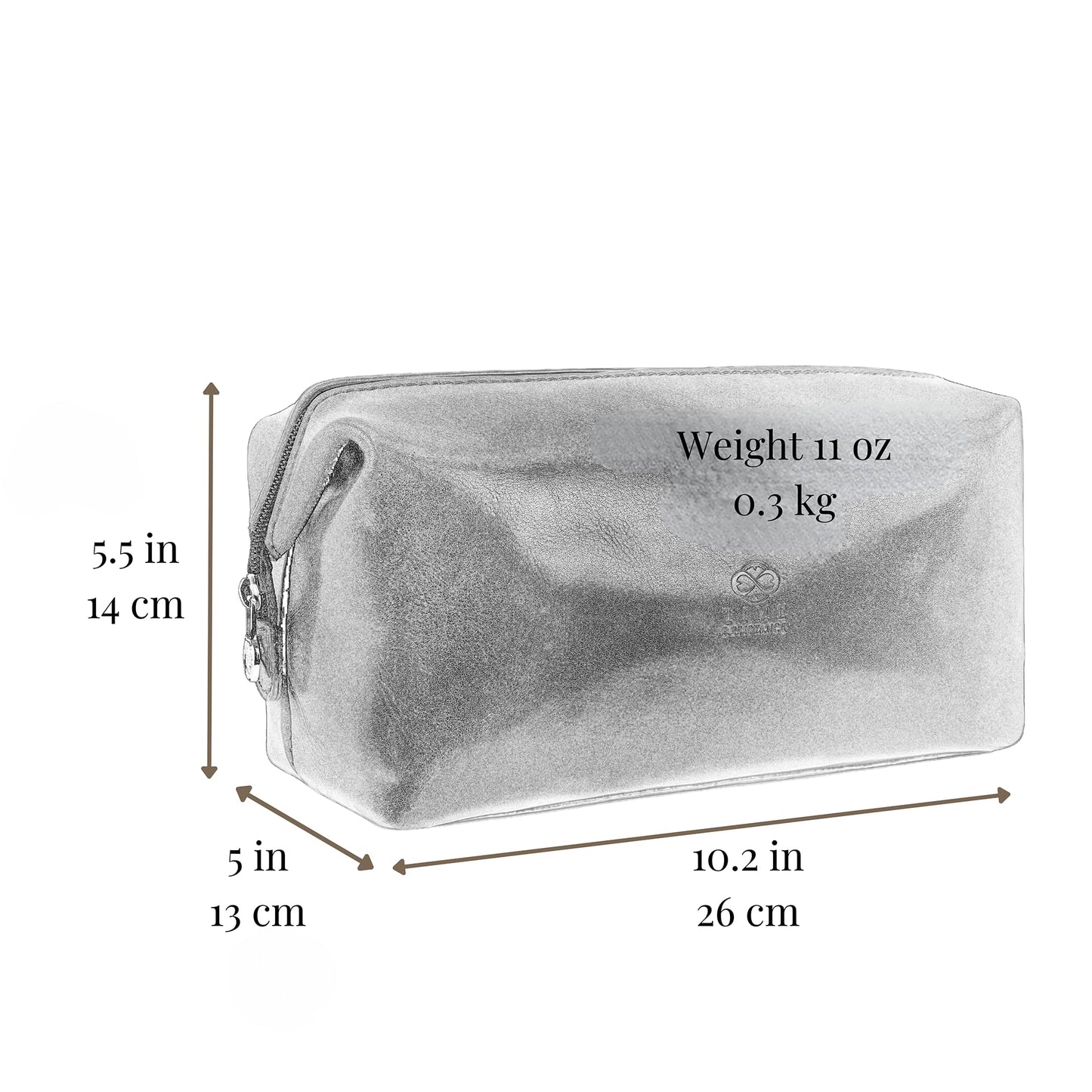 Time Resistance Leather Toiletry Bag - Italian Cosmetic Case Dopp Kit (Black)
