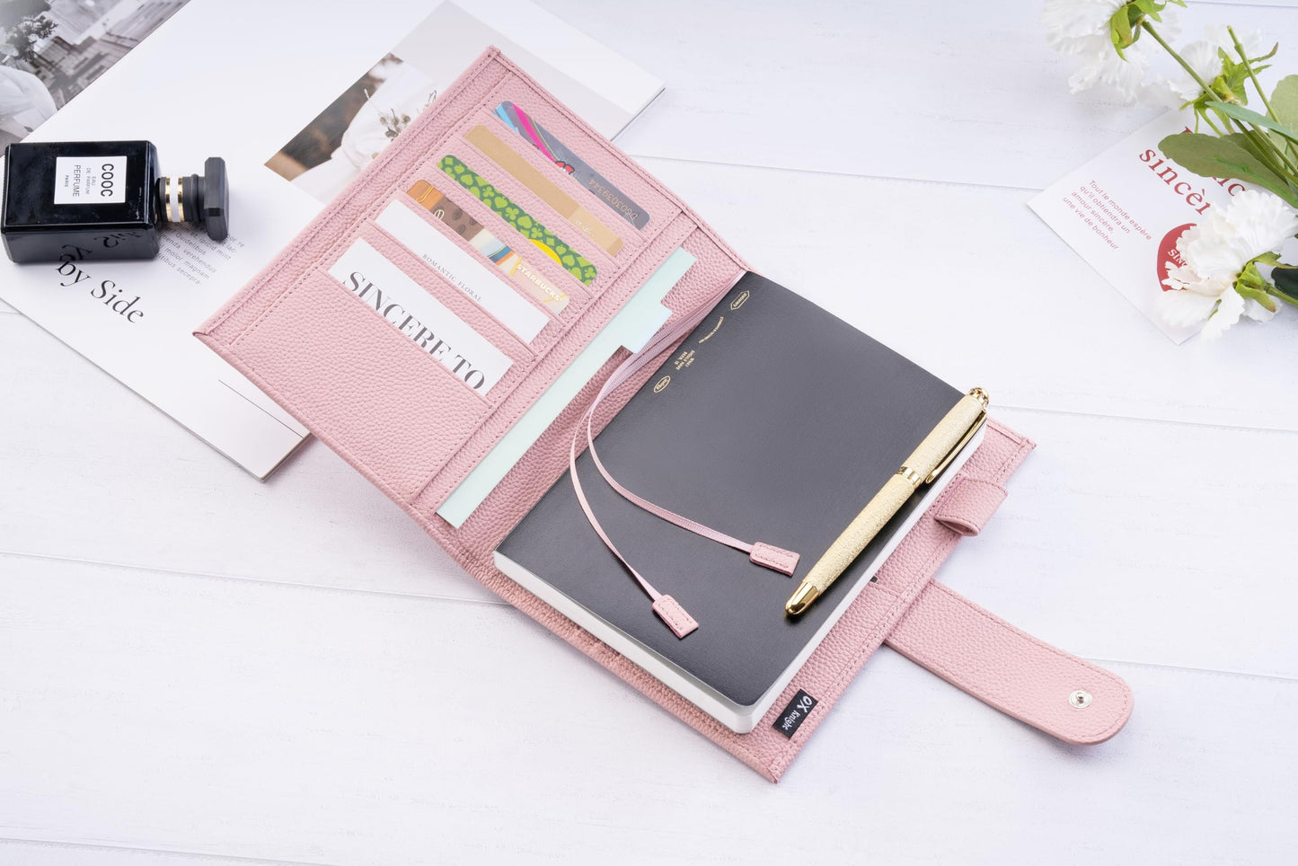Premium Leather B6 Notebook Cover - Universal Fit for Stalogy, Midori MD, Leuchtturm1917 & More, with Pen Loop,Card Slots, Bookmarks & Back Pocket