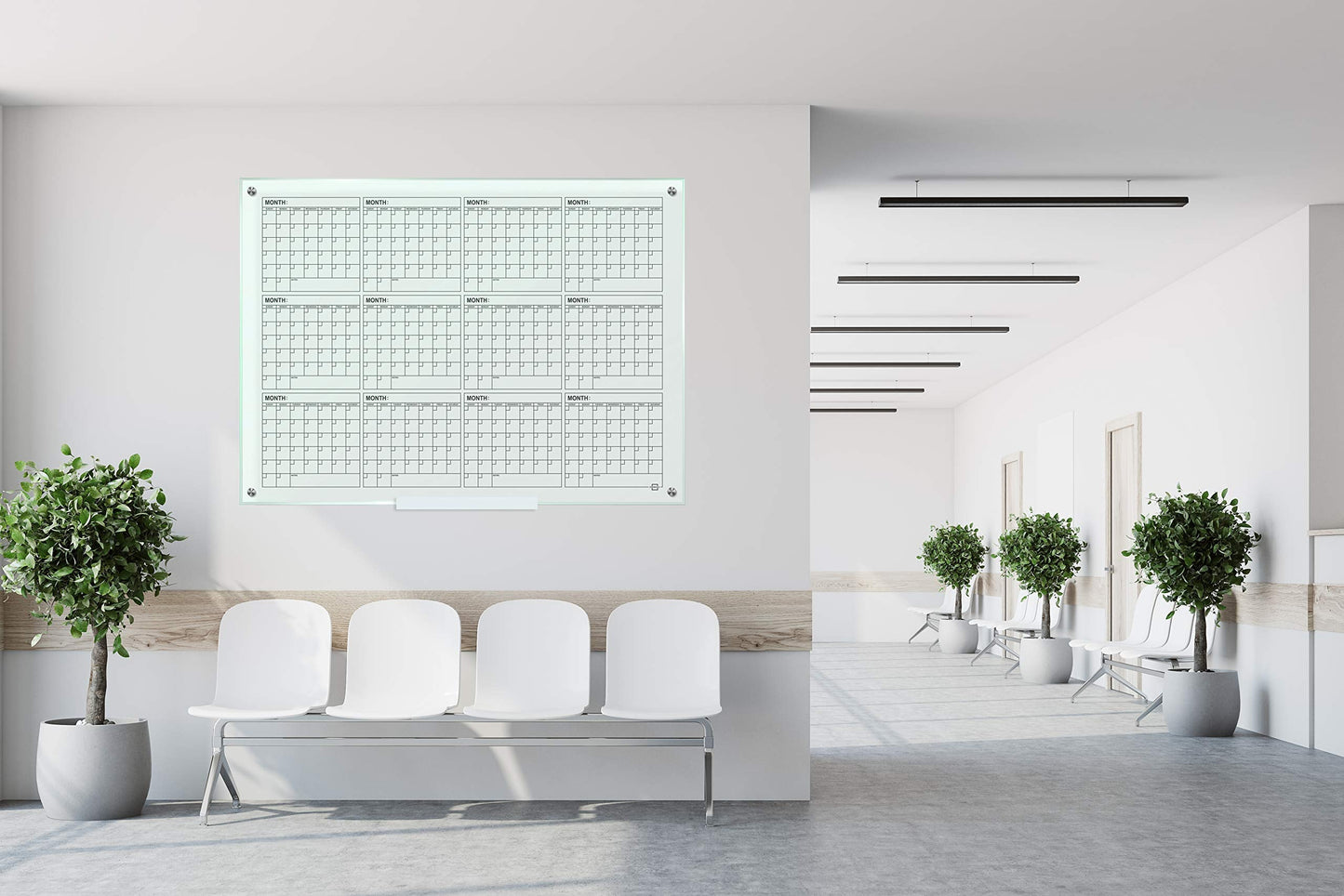 34"x46" Glass Whiteboard Calendar yearly Planner White Board 12 Month Dry Erase for Wall Glass Calendar Whiteboard Large Wall Calendar 2026