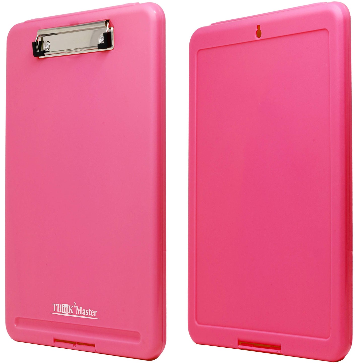 Think2Master Pink Plastic Storage Clipboard. | 25% Heavier & 25% Sturdier| Heavy Duty and Won’t Flex or Bend Like Other Brands (Compare The Weight). Storage Compartment Holds 150 Letter Sized Paper.