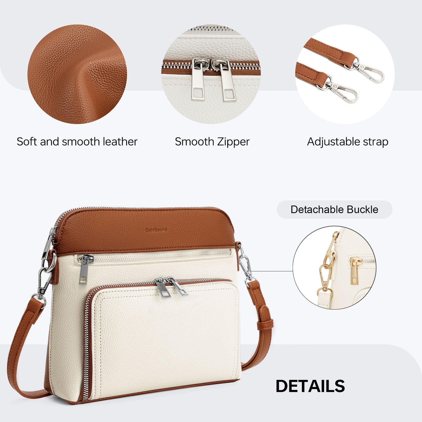 Goinsound Crossbody Purses for Women Small Crossbody Bags for Women with Built in RFID Wallet