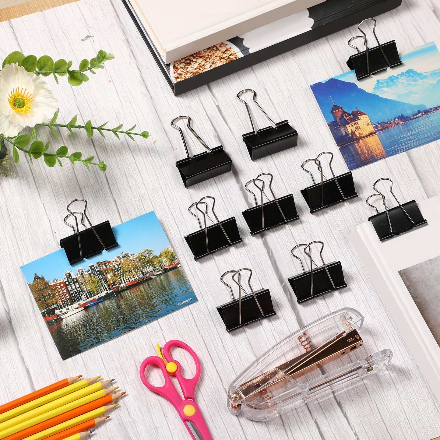 Jetec 200 Pcs Extra Large Binder Clips Bulk 2 Inch Metal Jumbo Binder Clips Office Supplies Black Paper Clamps for Teachers Students Office Business Supplies