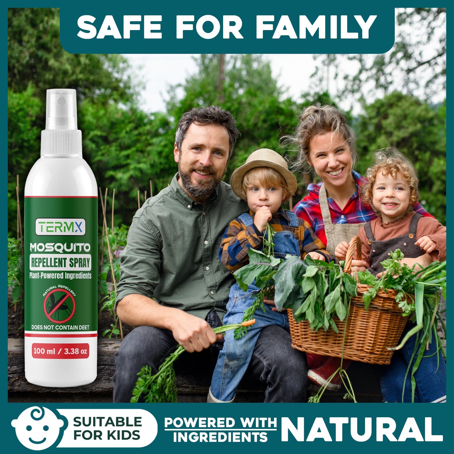 Natural Bug Spray Kids Bug Spray Travel Size TwinPack 2 X 6.75oz DEET Free