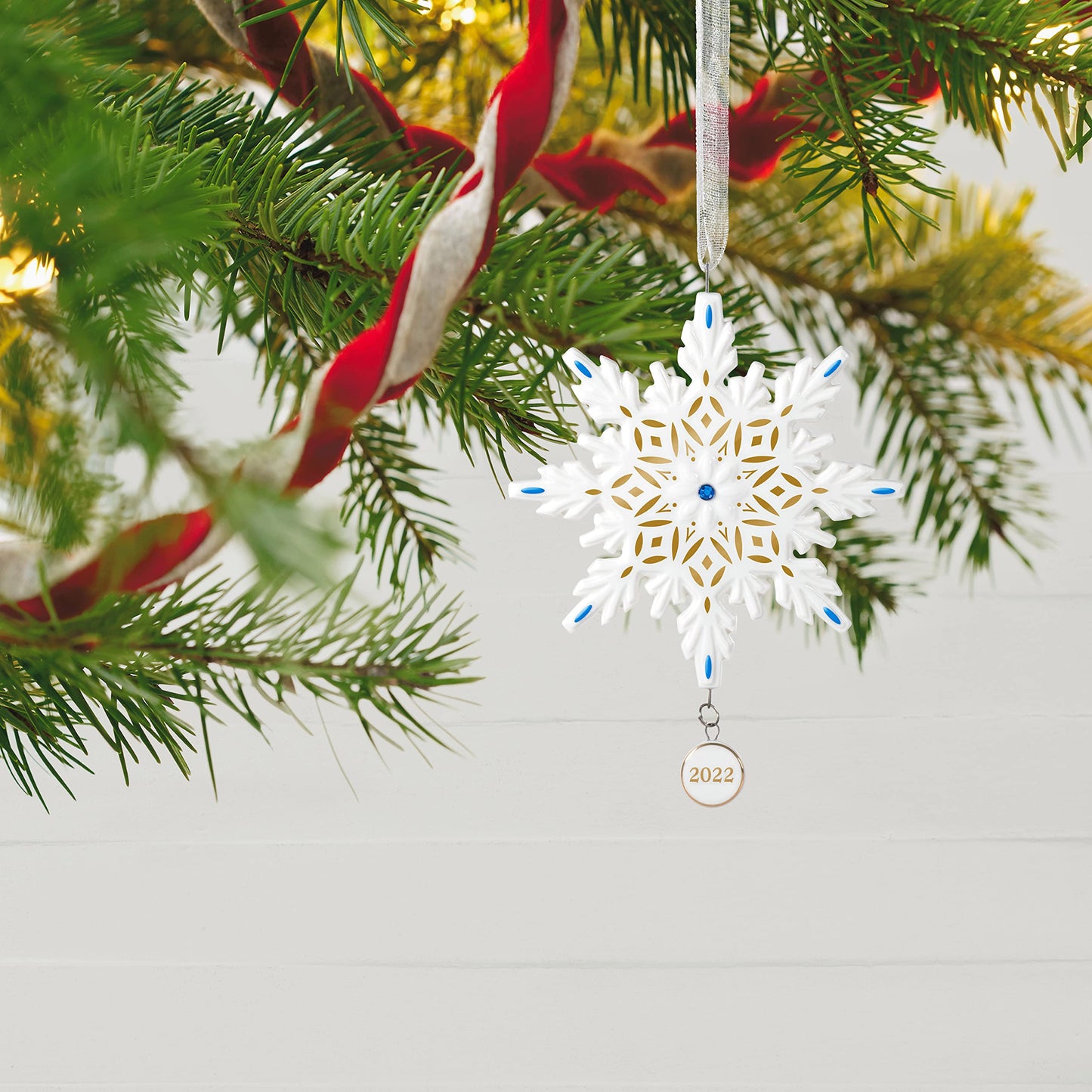 Hallmark Keepsake Christmas Ornament 2022 Year-Dated, Snowflake, Porcelain