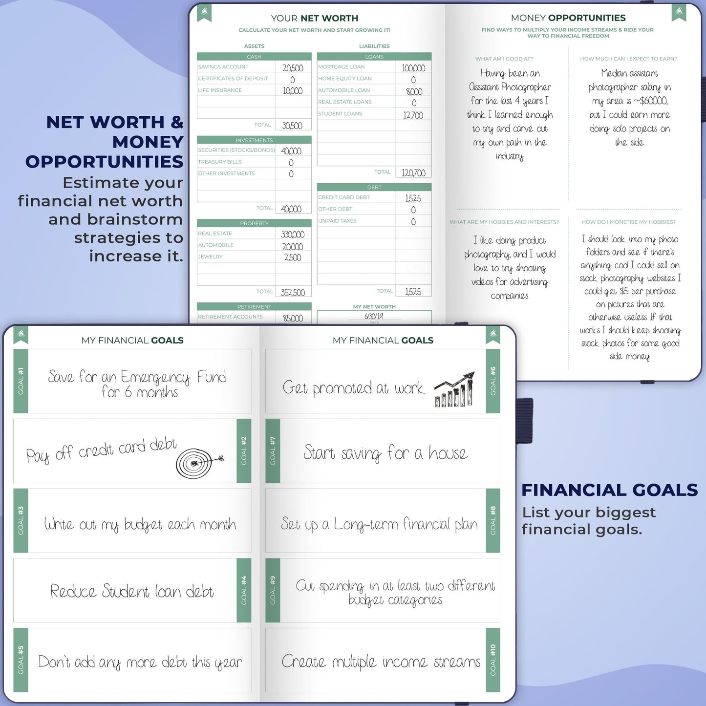 Clever Fox Bi Weekly Budget Planner – Undated Financial Organizer Book – Expense Tracker, Budgeting & Bill Notebook, A5 (Blue)