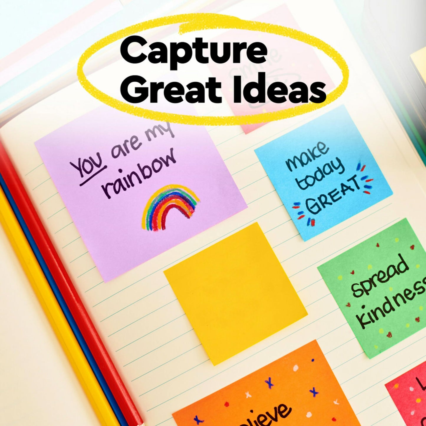 Post-it Super Sticky Dispenser Pop-up Notes, 6 Sticky Note Pads, 3 x 3 in., 2X the Sticking Power, School Supplies and Office Products, Use with Post-it Note Dispensers, Playful Primaries Collection