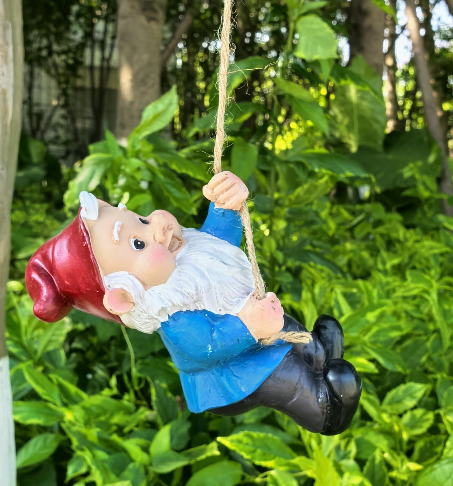 Ahbuohe Gnome Garden Decoration Climbing Tree Decor Outdoor,Fairy Door Tree Face Figurine Lawn Patio Decor,Funny Climbing Elves Tree Peeker Sculpture Yard Art