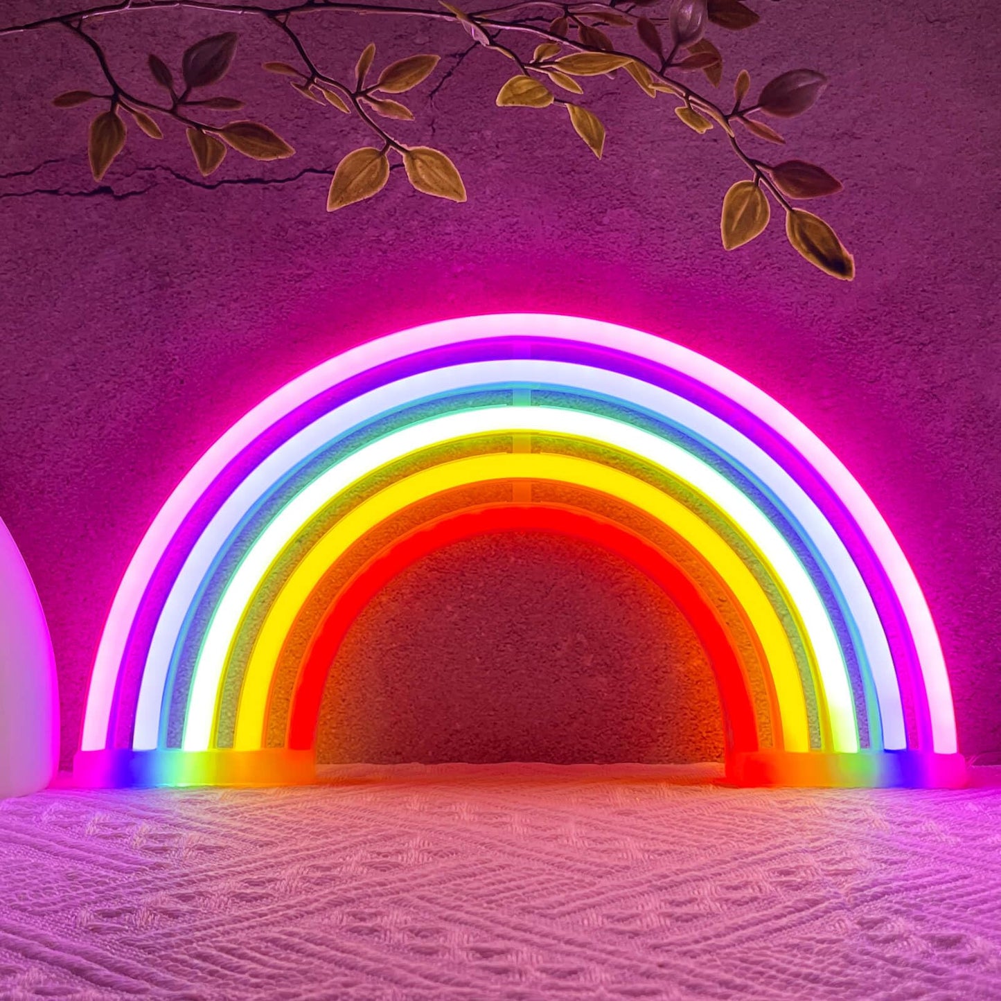 HOHOSIGN Rainbow Neon Sign Led Lights Rainbow Wall Decor Room Decor For Girls, USB/Battery Operated Lamp Kids Classroom Neon Light Decorations For Night Bedroom Office Christmas