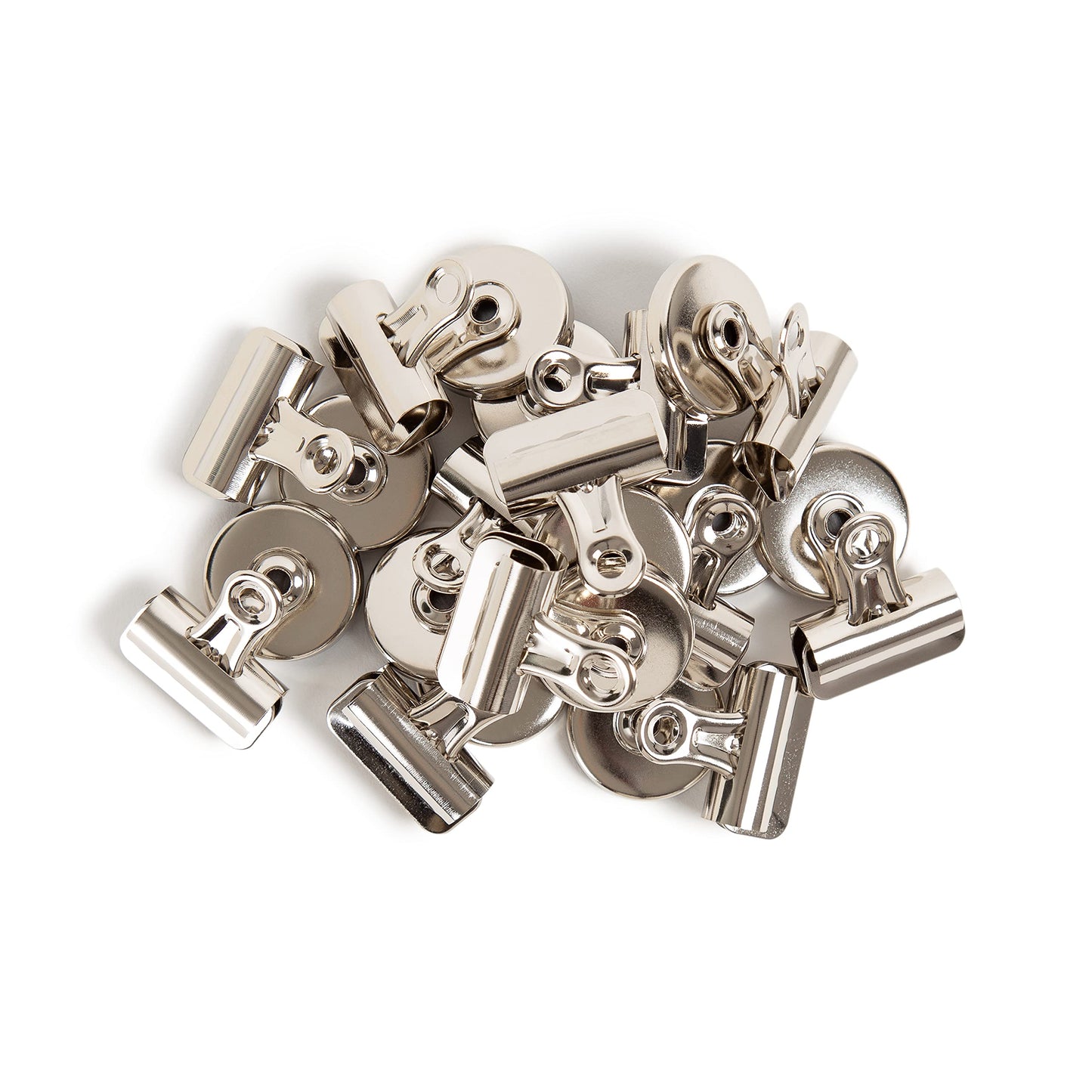 U Brands Strong Refrigerator Magnet Clips, Silver, Office Organization Supplies, White Board Accessories, 12 Count