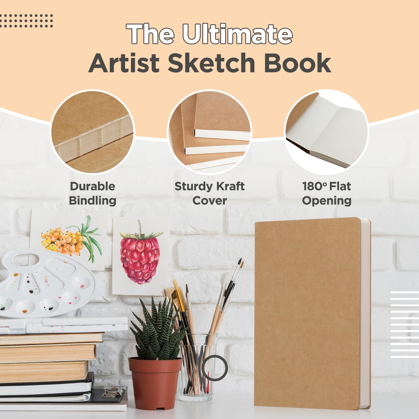 5.5 x 8.3 Inch Sketch Book for Kids and Adults, 112 Sheets (68lb/100gsm), Ideal for Drawing