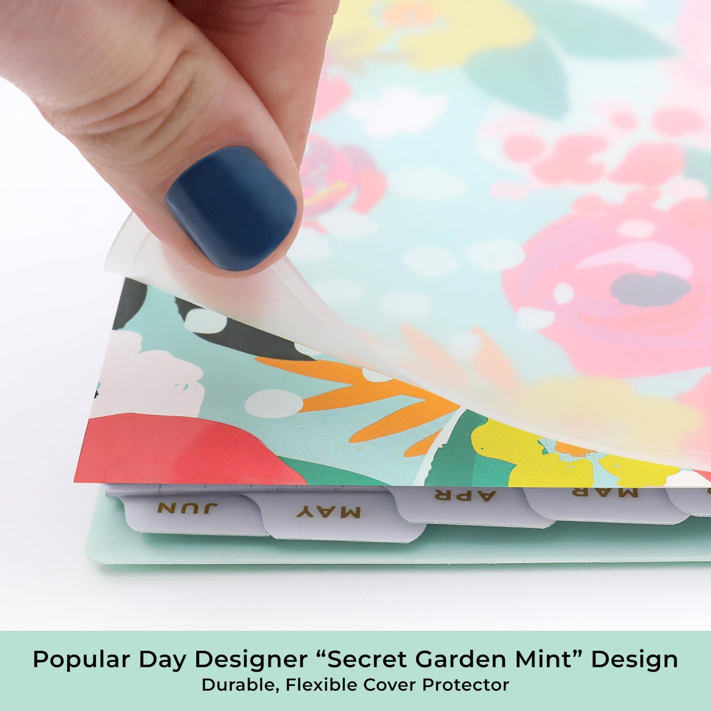 Blue Sky Day Designer 2026-2027 Weekly and Monthly Academic Year Planner Calendar, July 2026 - June 2027, 8.5" x 11", Flexible Cover, Laminated Tabs, Storage Pocket, Includes Stickers, Secret Garden Mint