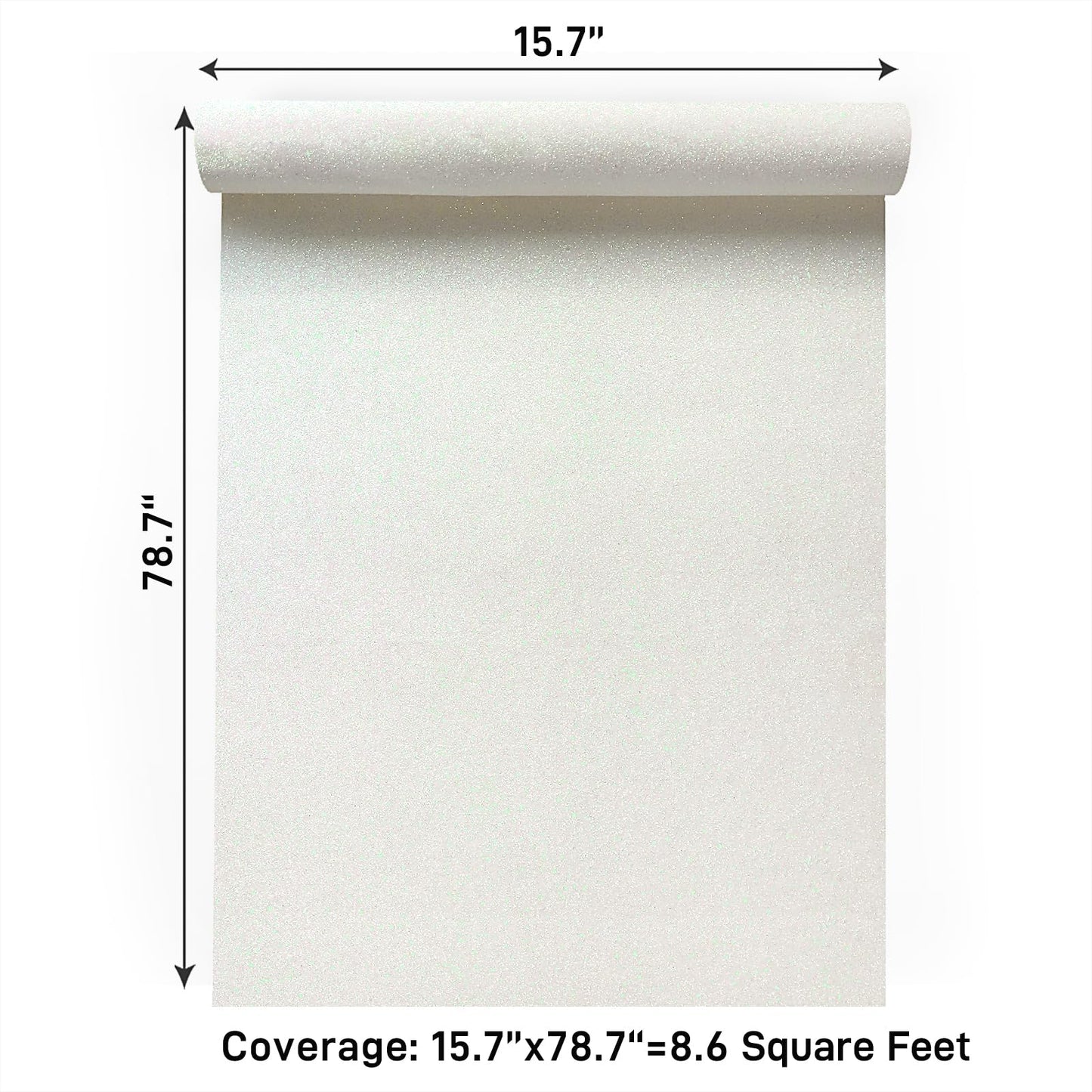VaryPaper Sparkle Off White Glitter Wallpaper Peel and Stick Wallpaper Glitter Contact Paper for Cabinets Decorative Self Adhesive Removable Wall Paper for Bedroom Bathroom Walls 15.7''x78.7''