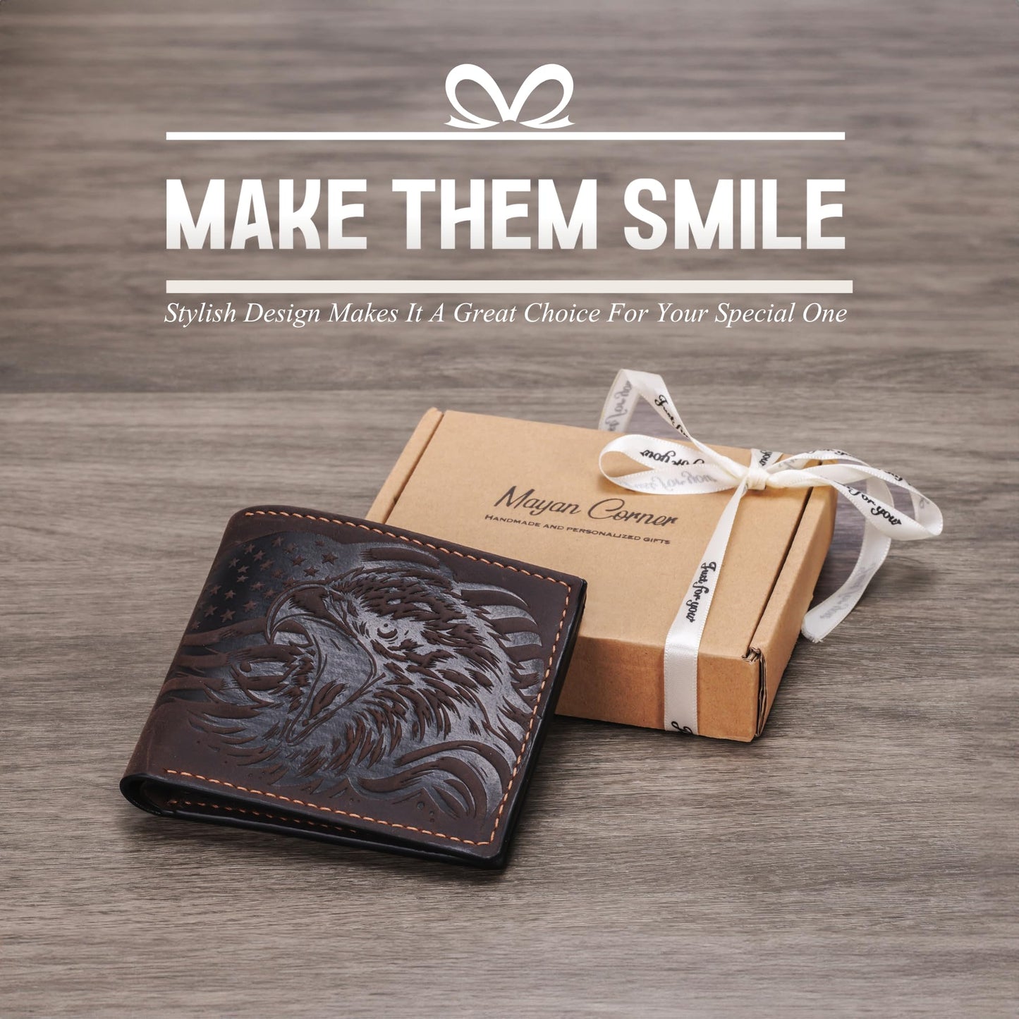 Mayan Corner Handmade Genuine Leather Wallet for Men – Embossed Dinosaur Skeleton Design – Slim Bifold Wallet – Triceratops