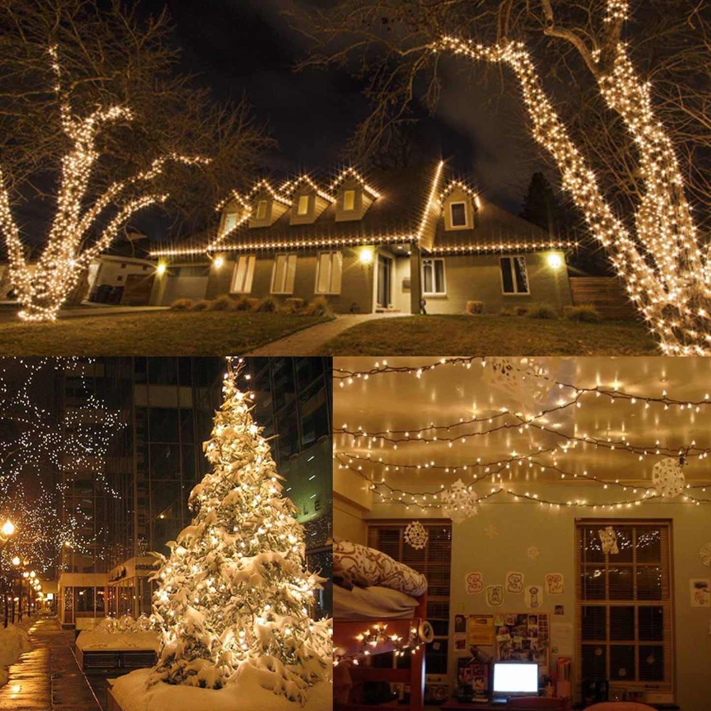 Toodour Christmas Lights Outdoor, 328ft 1000 LED String Lights, Timer, Waterproof 8 Modes Outdoor Christmas String Light - Twinkle Light for Tree Home Garden Yard Wedding Party Xmas Decor(Warm White)