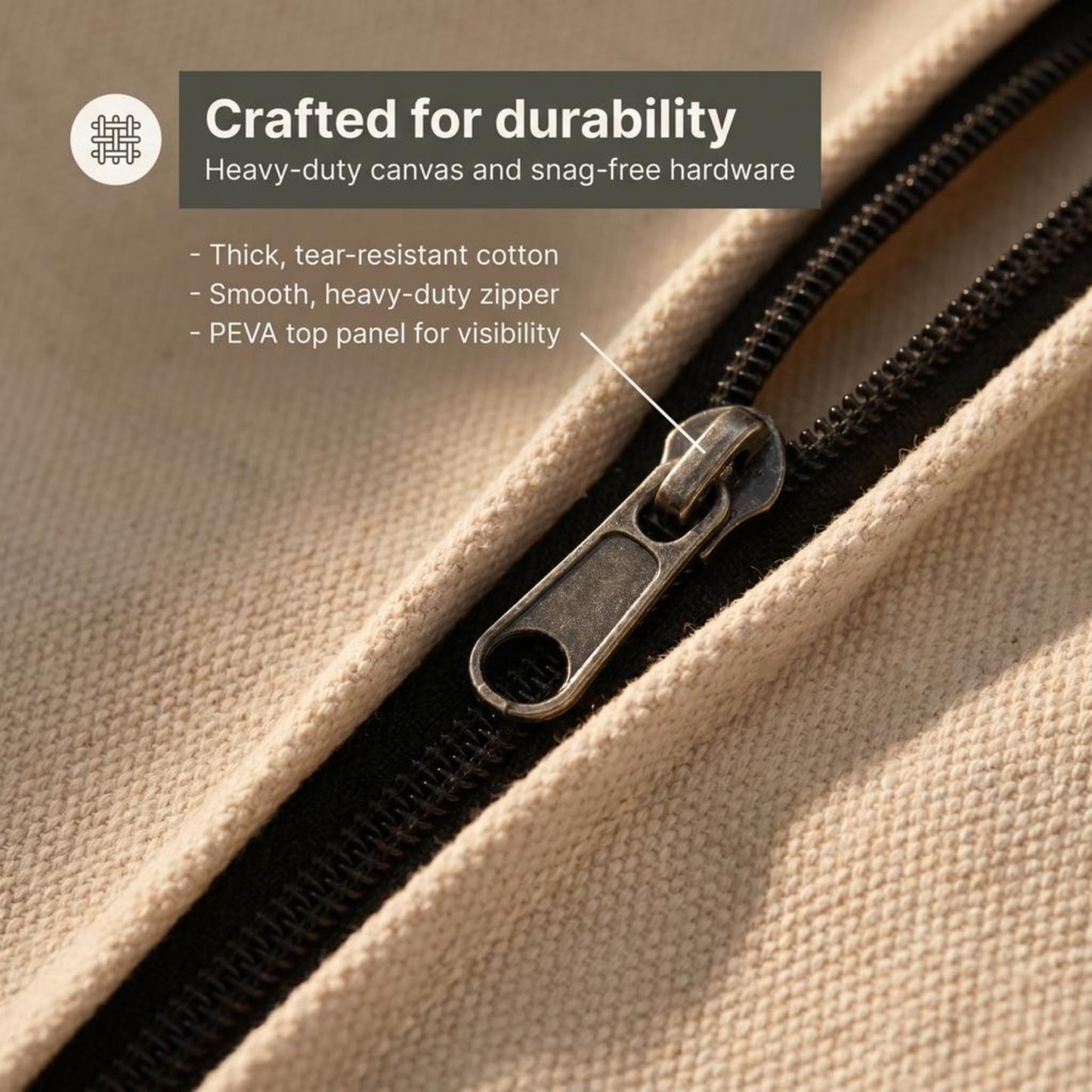 Household Essentials 3392-1 Cedarline Collection Hanging Garment Bag | Dress and Suit Protector | Natural Cotton Canvas,Off-White