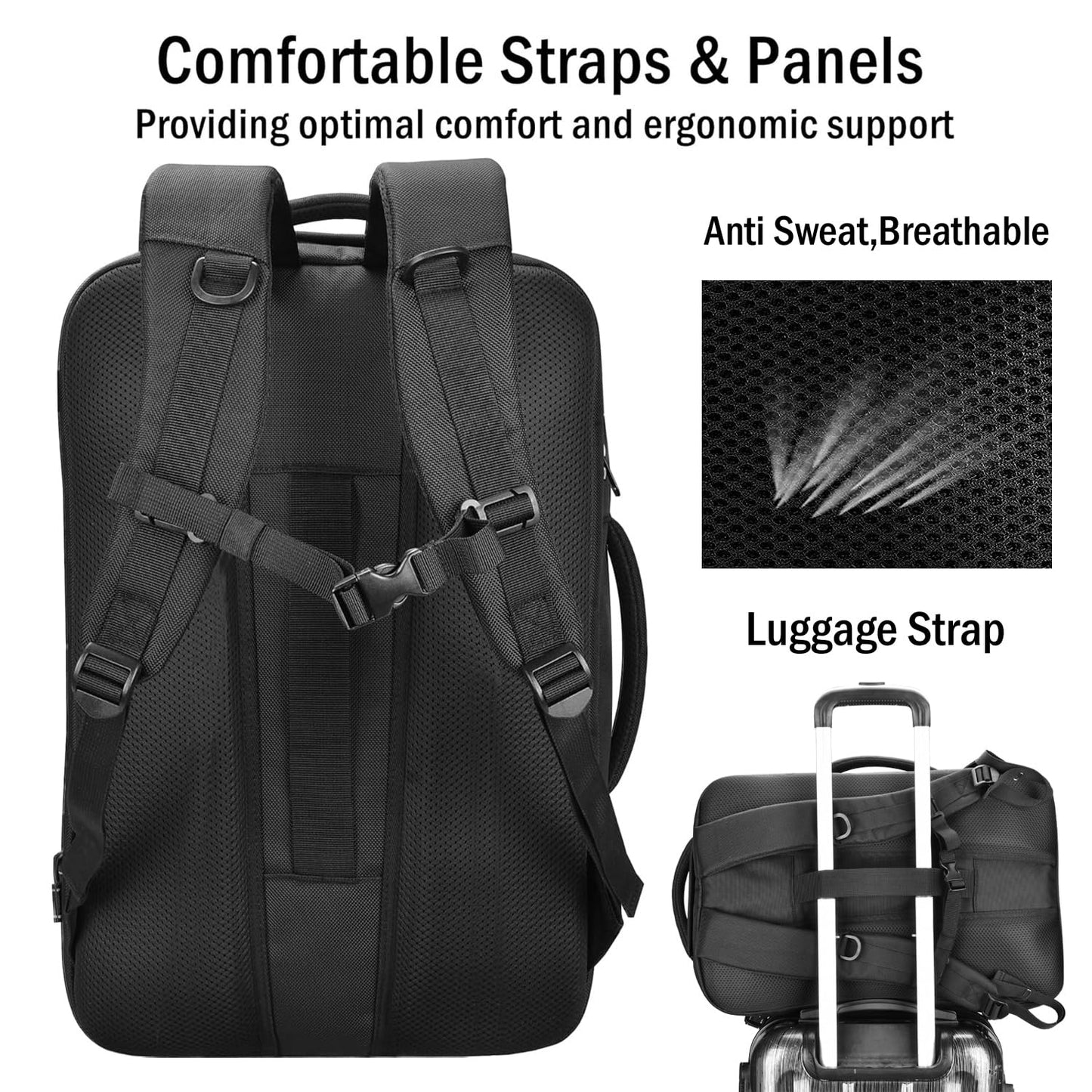 HIGH FIT Travel Backpack 40L, TSA Friendly Airline Flight Approved Carry On Laptop Backpacks Lightweight Business Knapsack,Large Capacity Rucksack,Weekender Bag Daypack,Fits 17.3 Inch Laptop