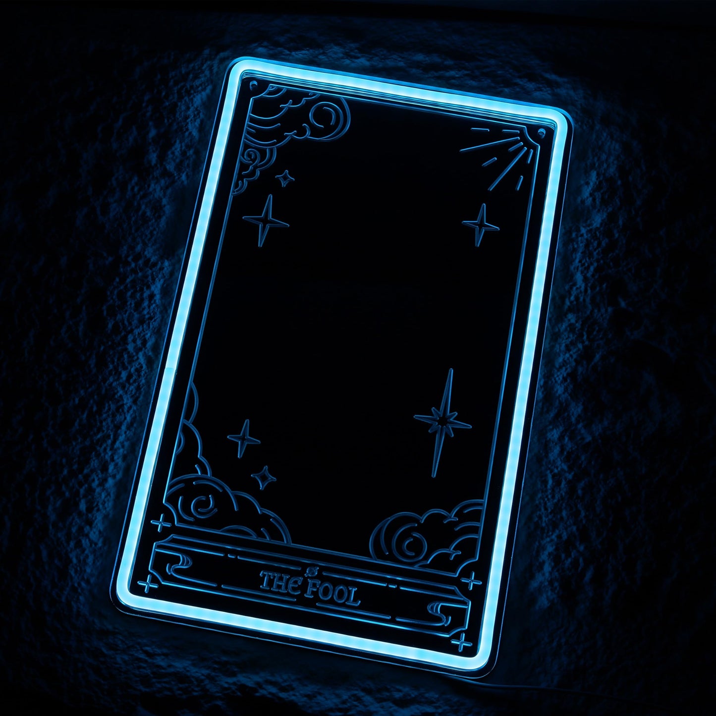 Kavaas Tarot Mirror Neon Sign - Ice Blue Mystical LED Neon Light for Occult Room Wall Decor, Witchy Art Spiritual Room Decor, Best Gifts for Fortune Teller, Tarot Enthusiast