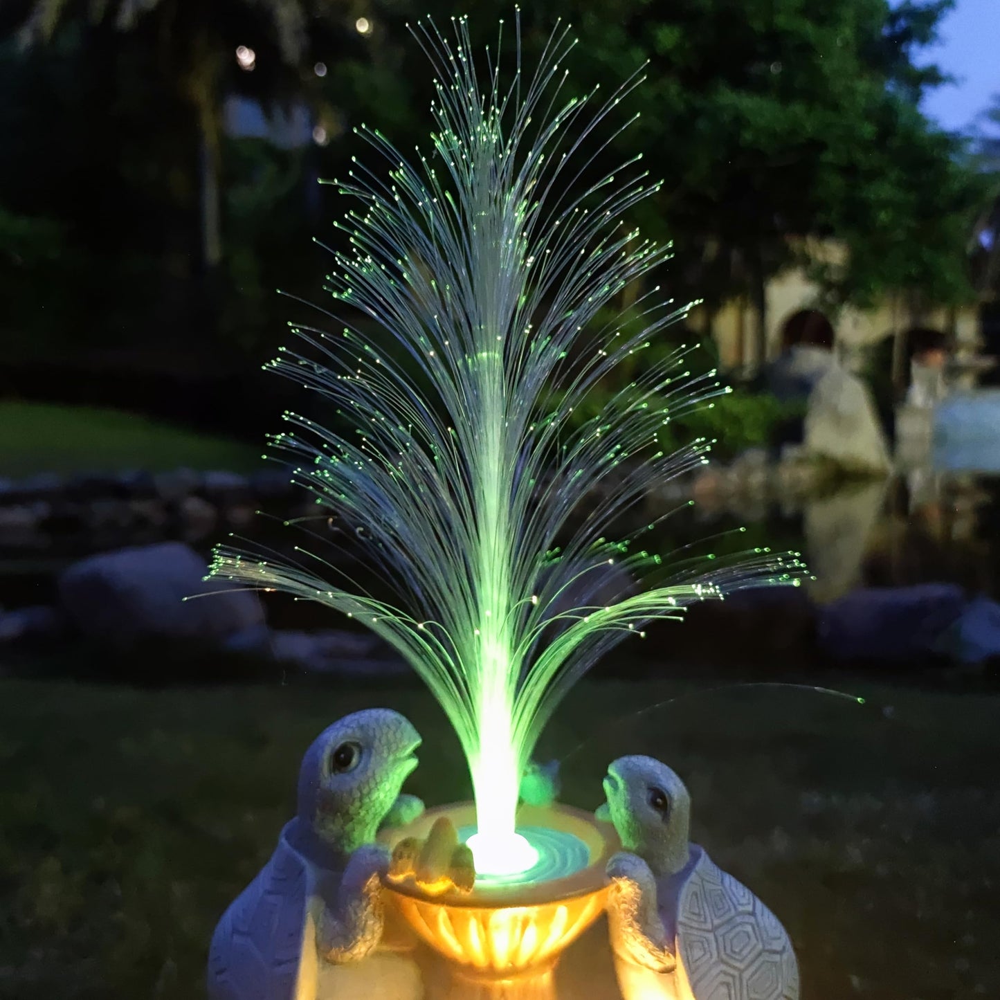 RCTTICUU Solar Turtle Garden Statues with LED Lights, Resin Turtles Figurine Outdoor Decorations Colour Changing Optical Fiber Solar Light, Outside Art Decor for Lawn,Yard, Unique Housewarming Gifts