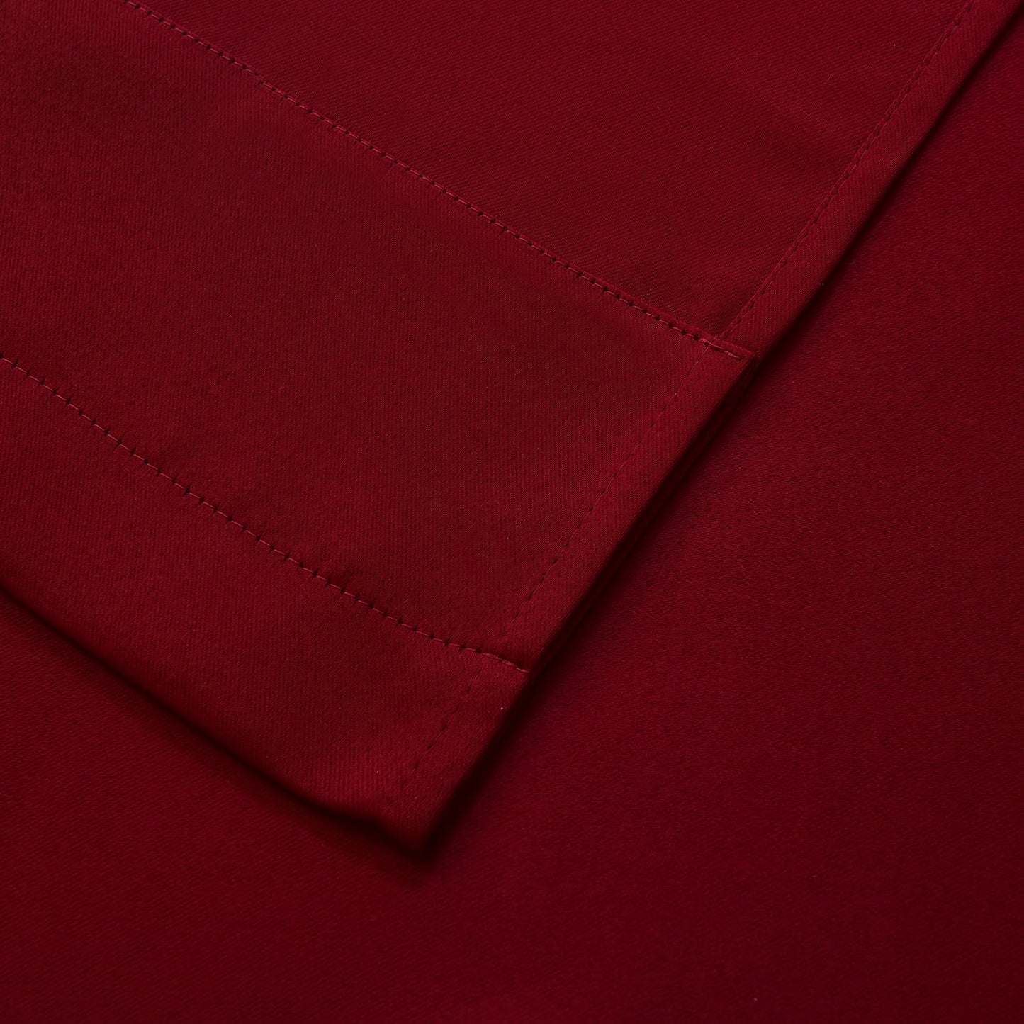 Aquazolax Christmas Red Window Valance Curtains 2 Pack - 52x14 Inch Rustic Rod Pocket Short Curtain Valances for Small Windows, Burgundy Red