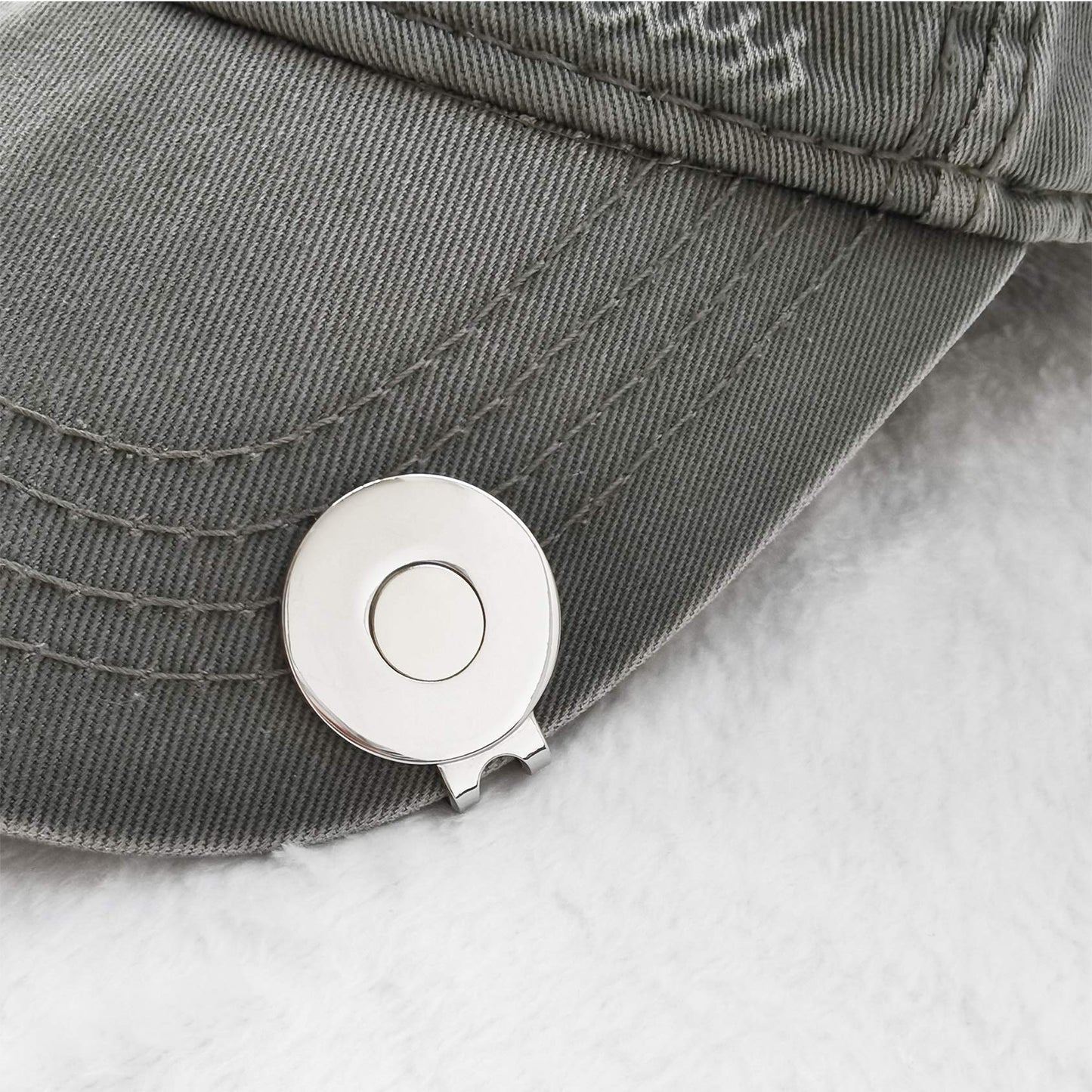 Eshan Magnetic Golf Hat Clips Ball Marker Holder for Golf Gloves Hats Bags Caps Visor Belt (Silver_10PCS)