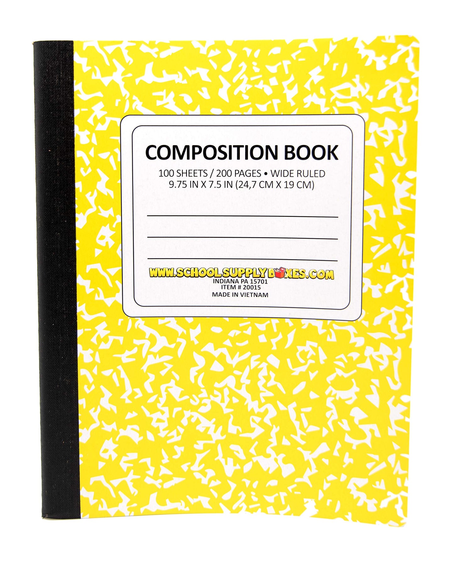 100 Sheet Composition Notebooks - School Supply Boxes - 5 Wide Ruled Writing Notebooks - 1 Black, 1 Red, 1 Green, 1 Blue, and 1 Yellow (Wide Ruled)