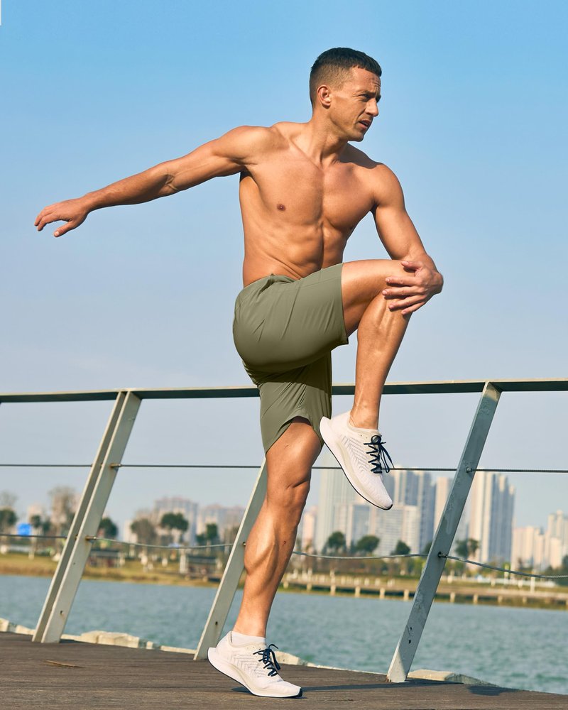 G Gradual Men's Athletic Running Shorts with Zipper Pockets Quick Dry 7"/ 5"/ 9" Workout Gym Shorts for Basketball Hiking(Sage Green,7XXL)