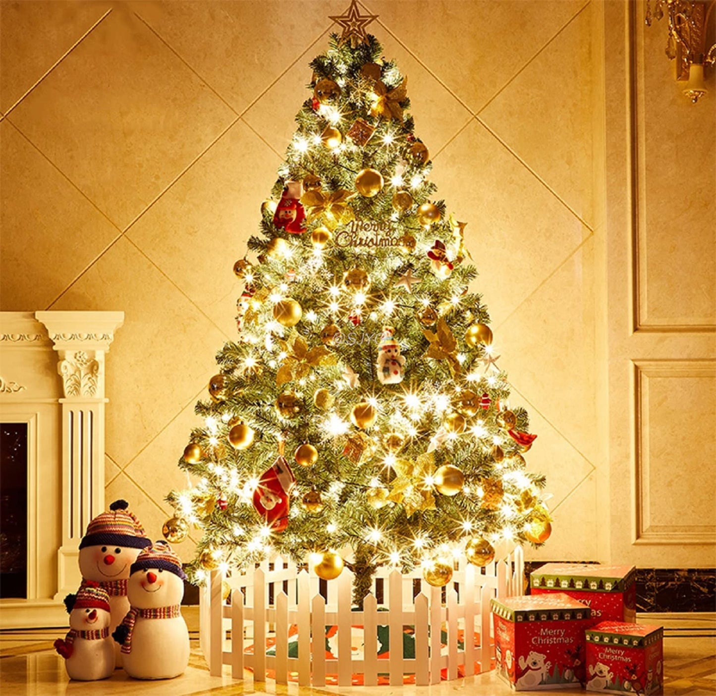 MAGOTAN Christmas Lights, Battery Operated String Lights 18ft 50 LED 8 Modes LED Mini Lights with Timer for Christmas Tree Wreath Party Home Indoor Outdoor Decor, Waterproof, Warm White