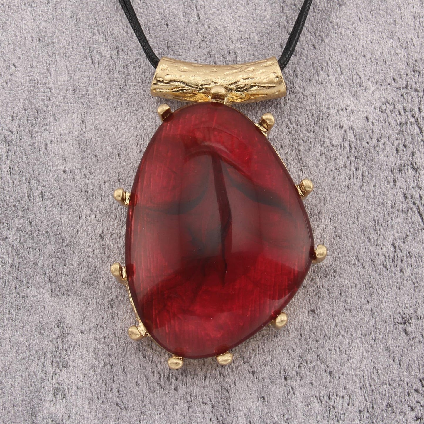 joymiao Big Necklaces for Women Statement Necklace Long Boho Pendant Necklace Bohemian Stone Necklaces Leather Choker Necklace Boho Hippie Jewelry