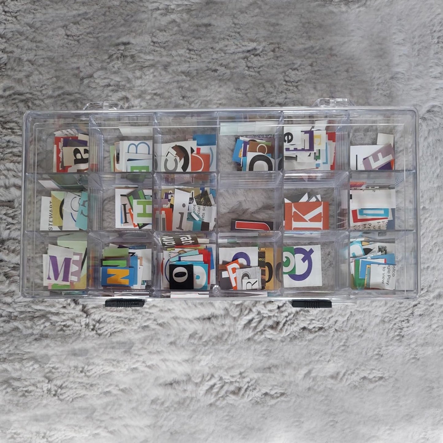 SnowTing 2 Pack 18 Grids Clear Plastic Organizer Box, Multi-grids Fixed Compartment Craft Storage Box for Beads, Fishing Tackles, Jewelry, Art Craft, Gem, Small Items