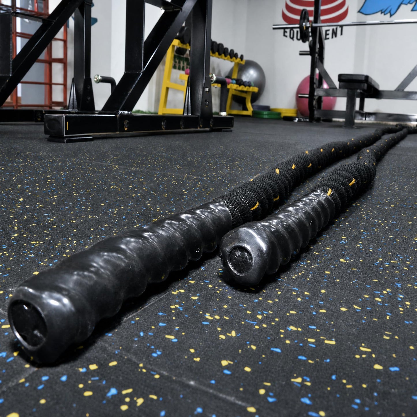 Fitvids Battle Rope 1.5Inch 2 Inch Diameter Poly Dacron 30 FT – 40 FT – 1.5-Inch, 30FT – Black
