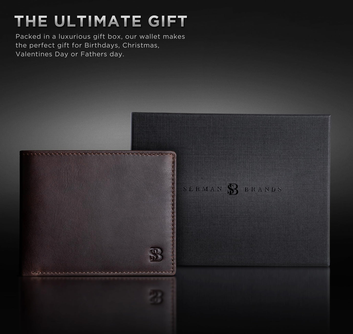 Full Grain Leather Wallet for Men | RFID Blocking | Extra Capacity Bifold Wallet with ID Windows | Ultra Strong Stitching | Slim Billfold with 13 Card Slots | Gift for Him (Texas Brown Venture)