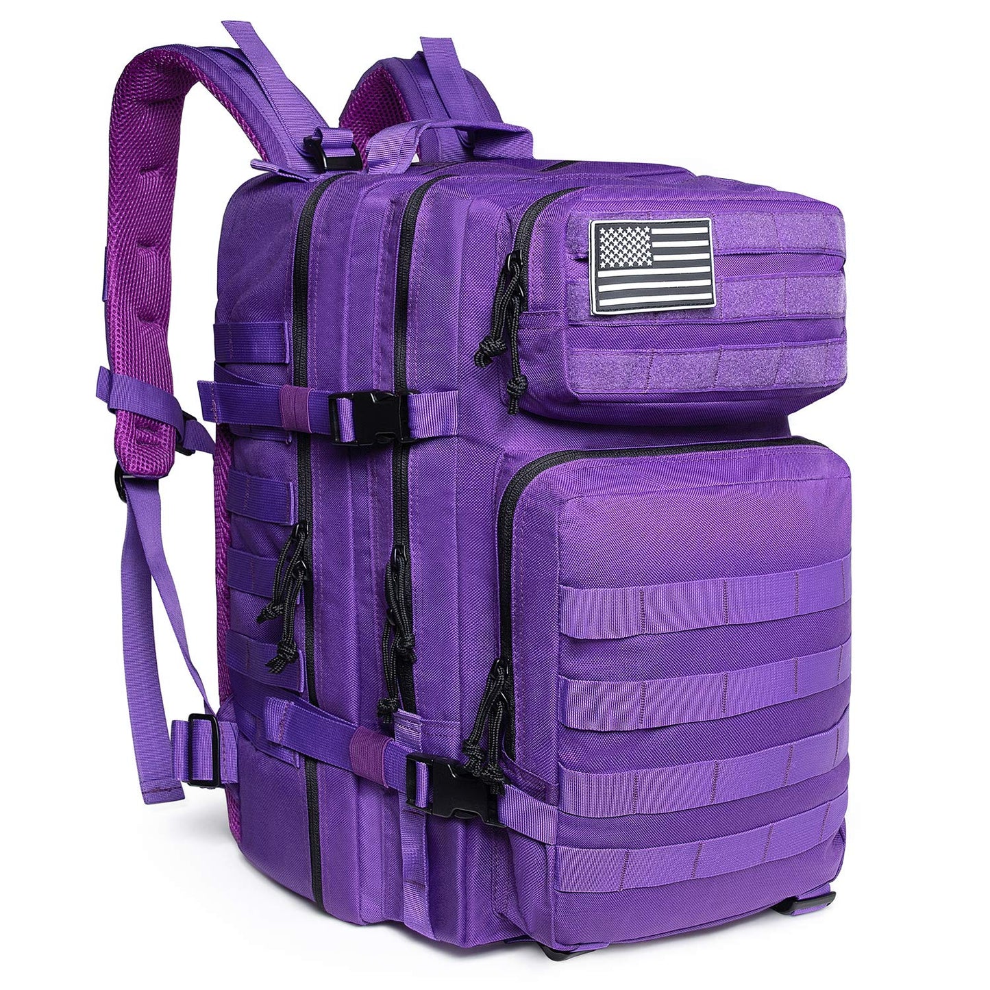 QT&QY 45L Military Tactical Backpacks Molle Army Assault Pack 3 Day Bug Out Bag Hiking Treeking Rucksack