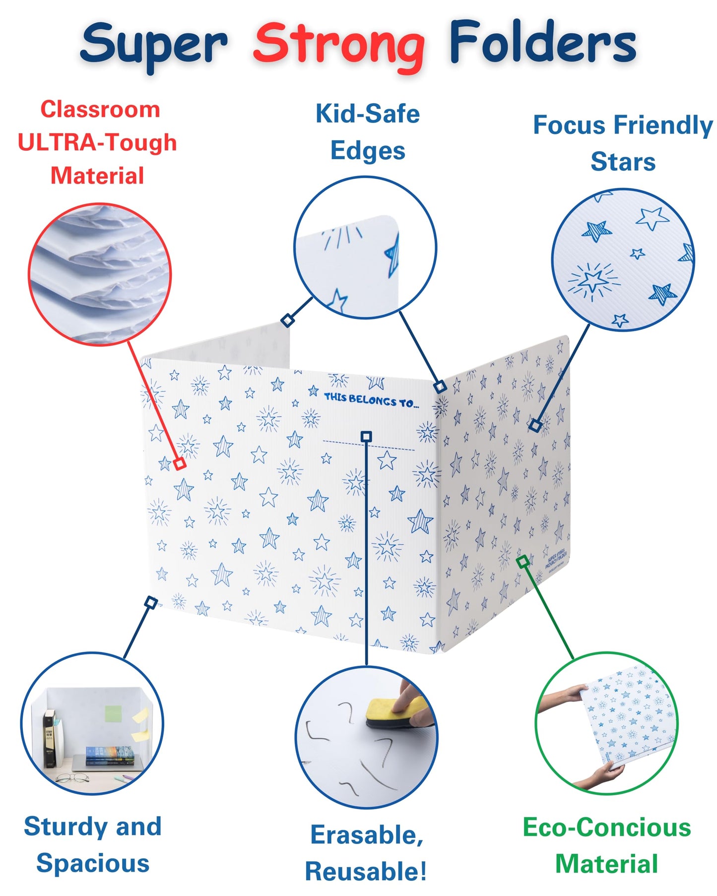 25 Privacy Folders for Students, Erasable Privacy Shields for Student Desks, Testing Dividers for Classroom, Privacy Boards for Student Desks, Dividers for Students, Test Dividers for Student Desks