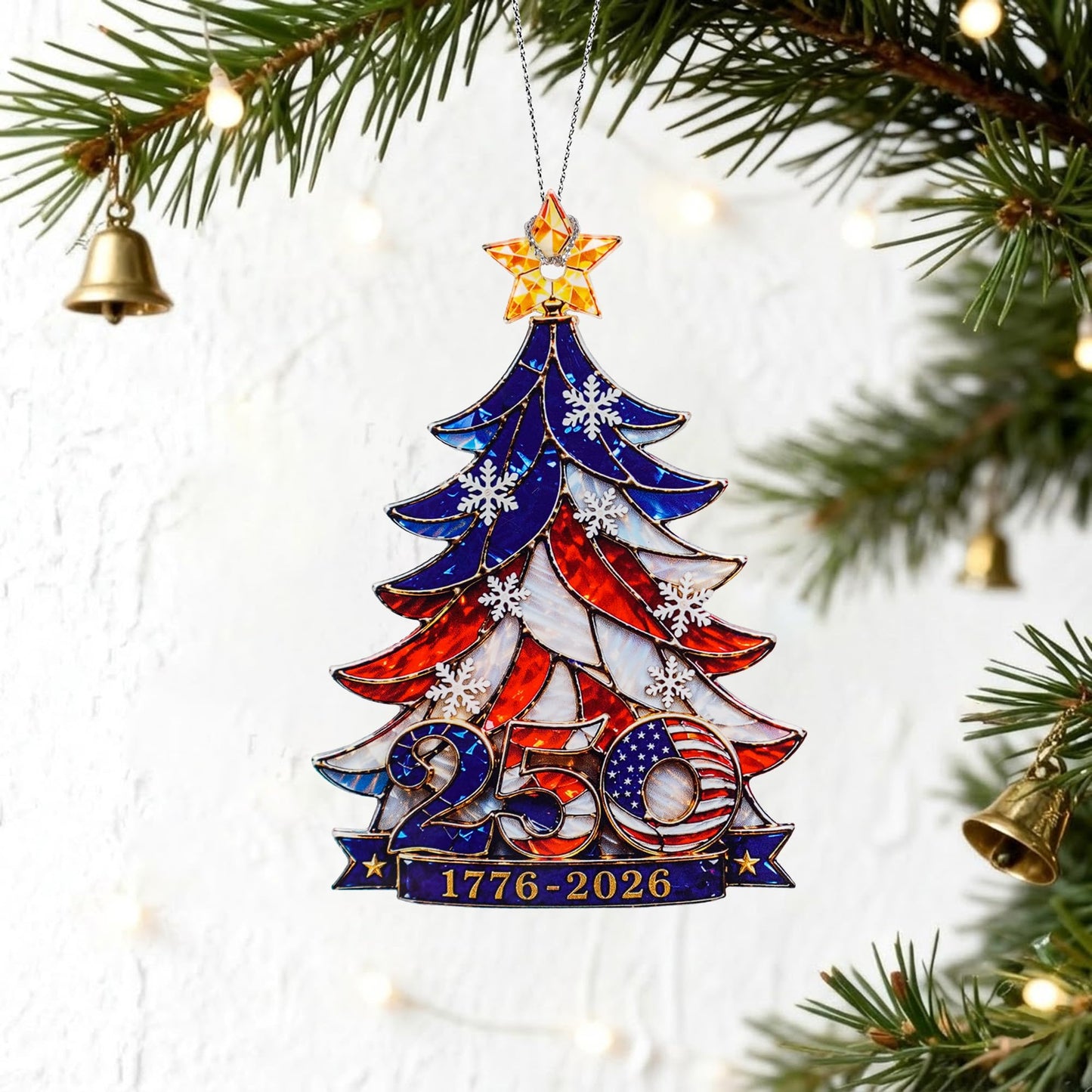 250 Anniversary USA Merchandise - Christmas Ornament 2026 - United States 250th Anniversary Decor β America 250 Years Patriotic Home Decor, 1776β2026 Commemorative Gift, Independence Gift
