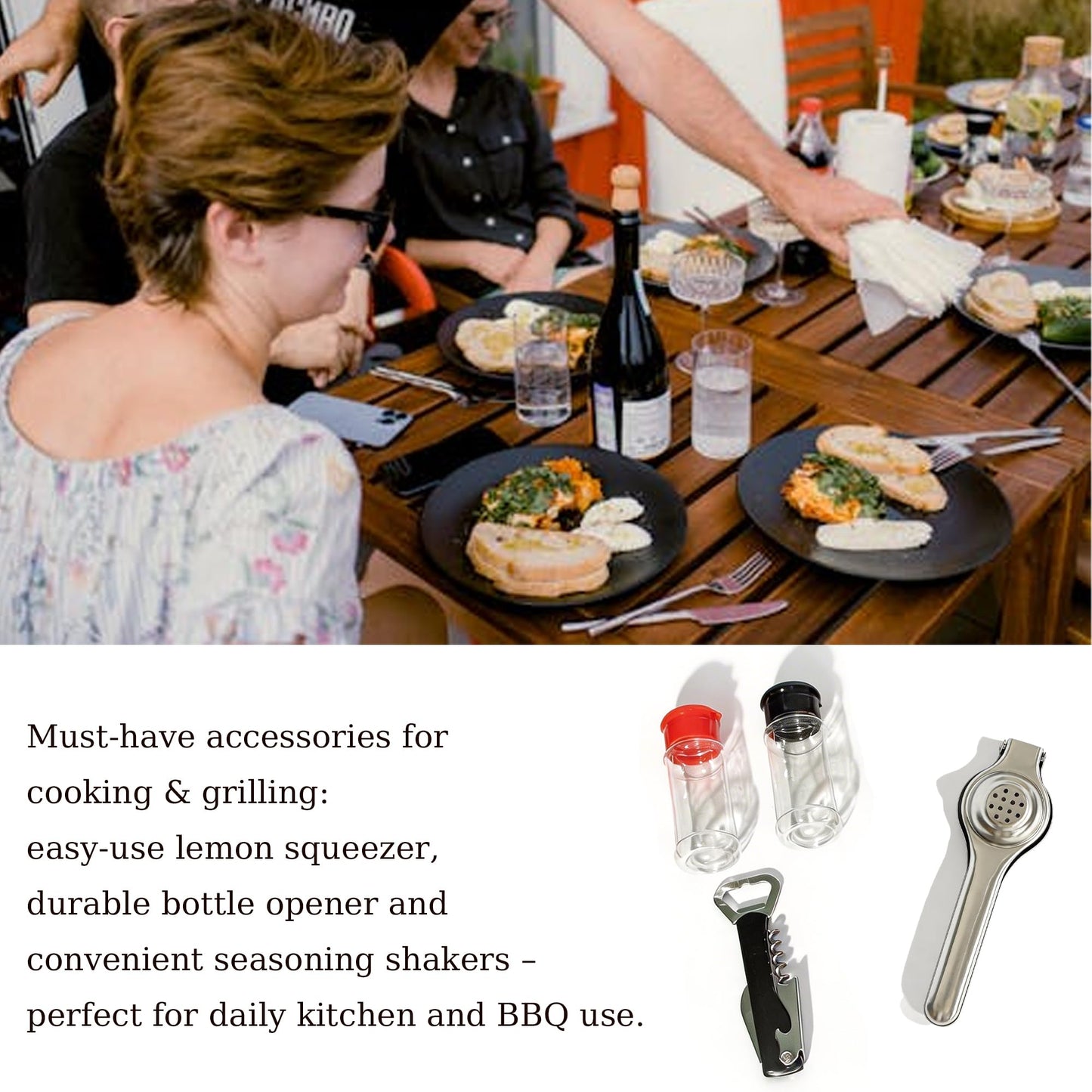 12 Pcs Camping Cooking Utensil Set, Camp Kitchen Set with Organizer Bag, Stainless Steel Outdoor Cooking and Grilling Utensil Organizer for Travel, Picnics, Camping, BBQs, Parties