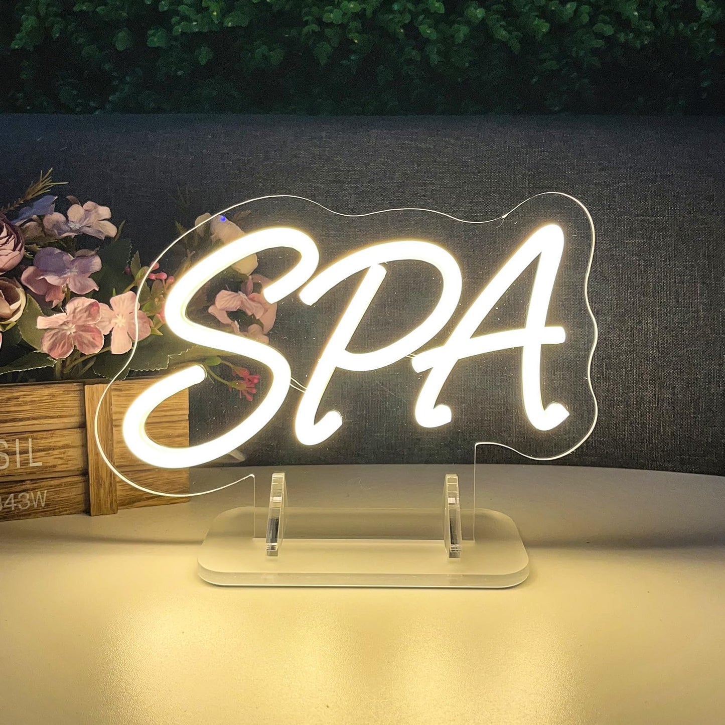 SPA Table Number Neon Sign Desk Lamp Night Light Wedding Letter LED Neon Sign Wedding Table Decorations Neon Light Shop Bedroom Home Room Decor Christmas Party Warm White USB 25×15CM